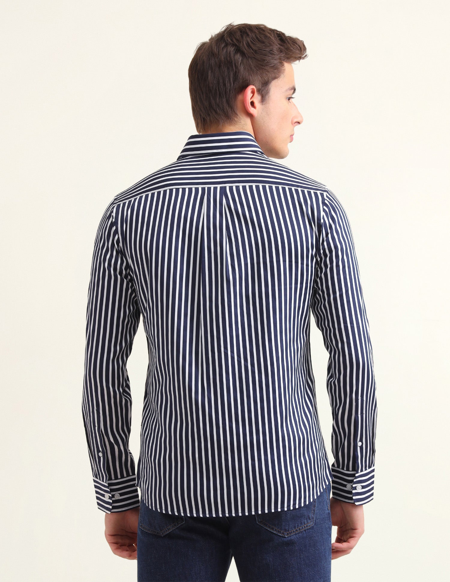 Vertical Striped Regular Fit Shirt Navy - U.S. Polo Assn. India | Large
