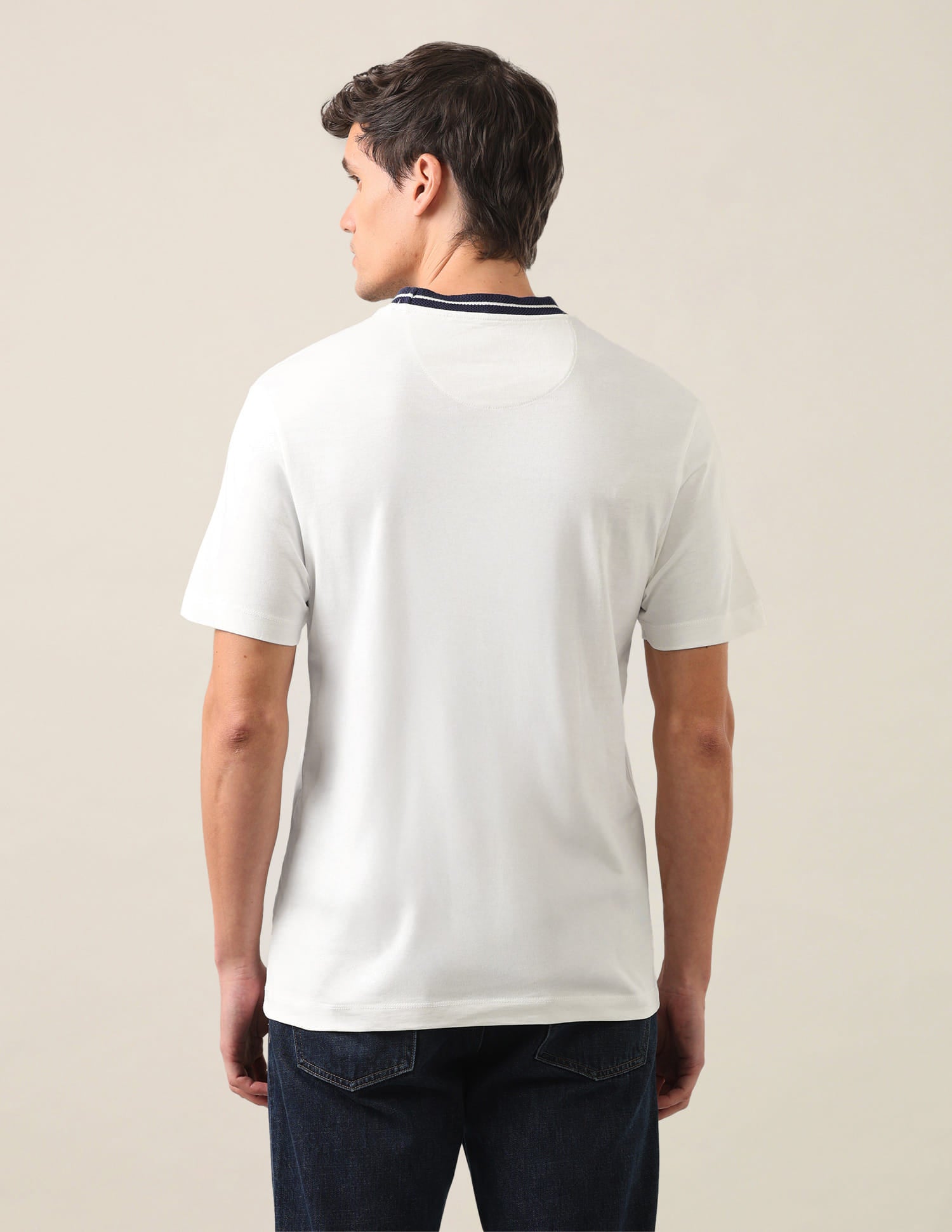 Graphic Brand Printed Slim Fit T-Shirt Ivory - U.S. Polo Assn. India | Large