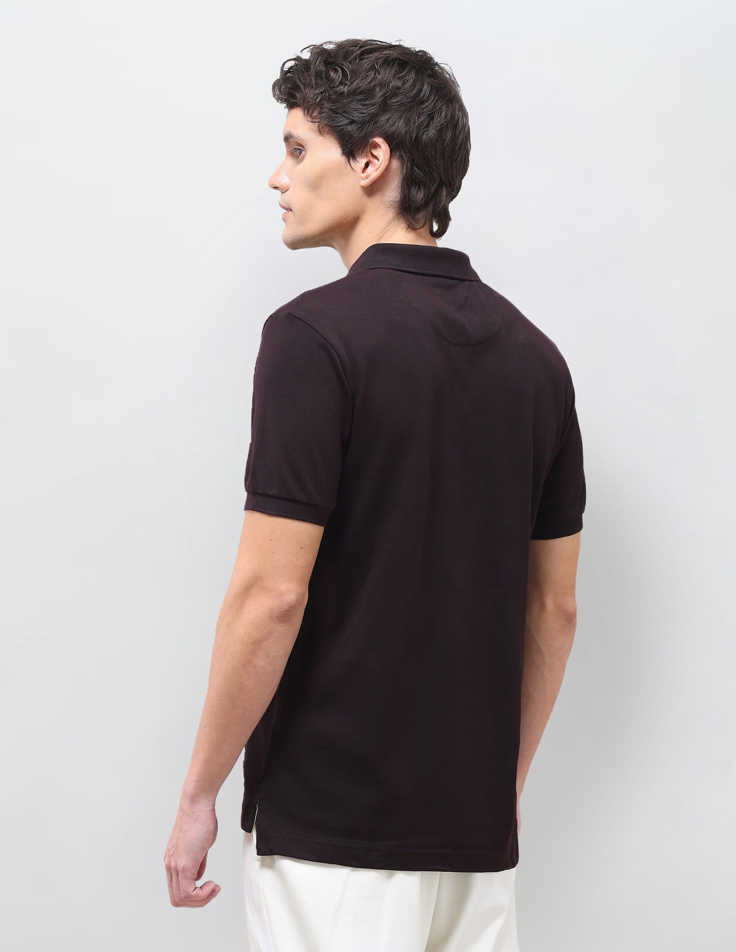 Solid Slim Fit Polo Shirt Brown - U.S. Polo Assn. India | Large