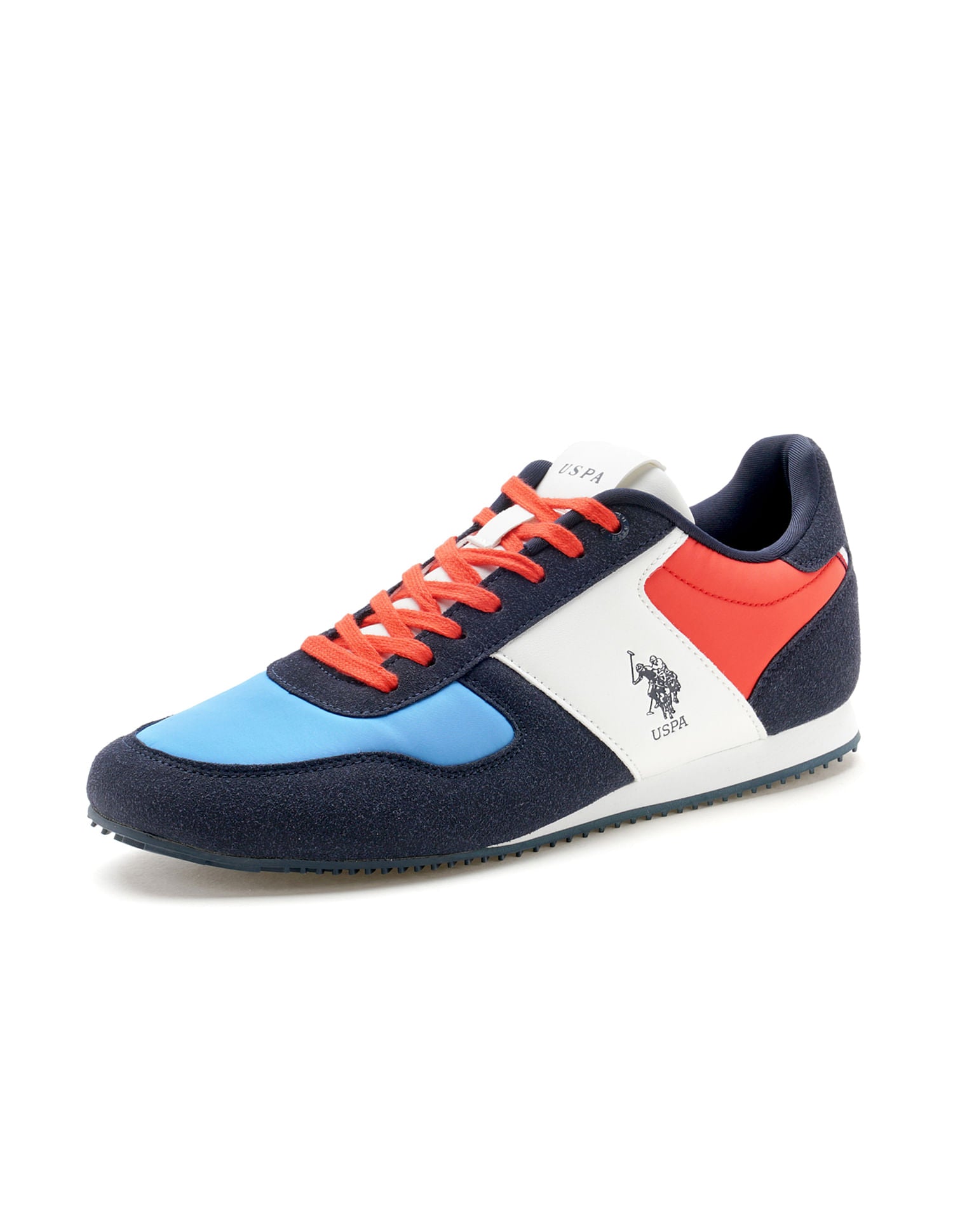 Men Sorrento Multi3 Retro Sneakers Navy, Orange and White - U.S. POLO ASSN. | Large