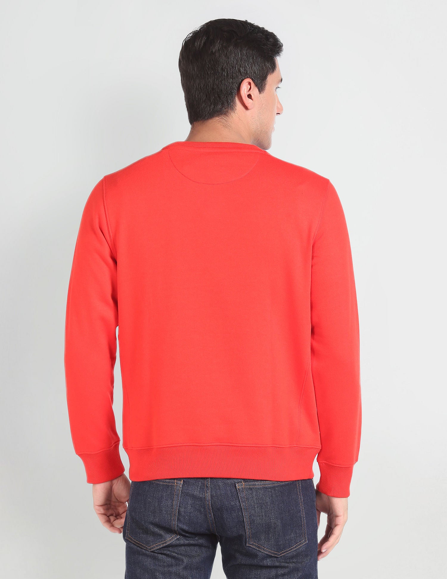Crew Neck Brand Print Sweatshirt Red - U.S. POLO ASSN. | Large