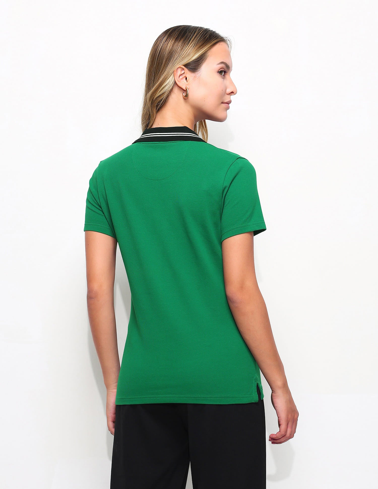 Regular Fit Contrast Collar Polo Shirt Green - U.S. Polo Assn. India | Large