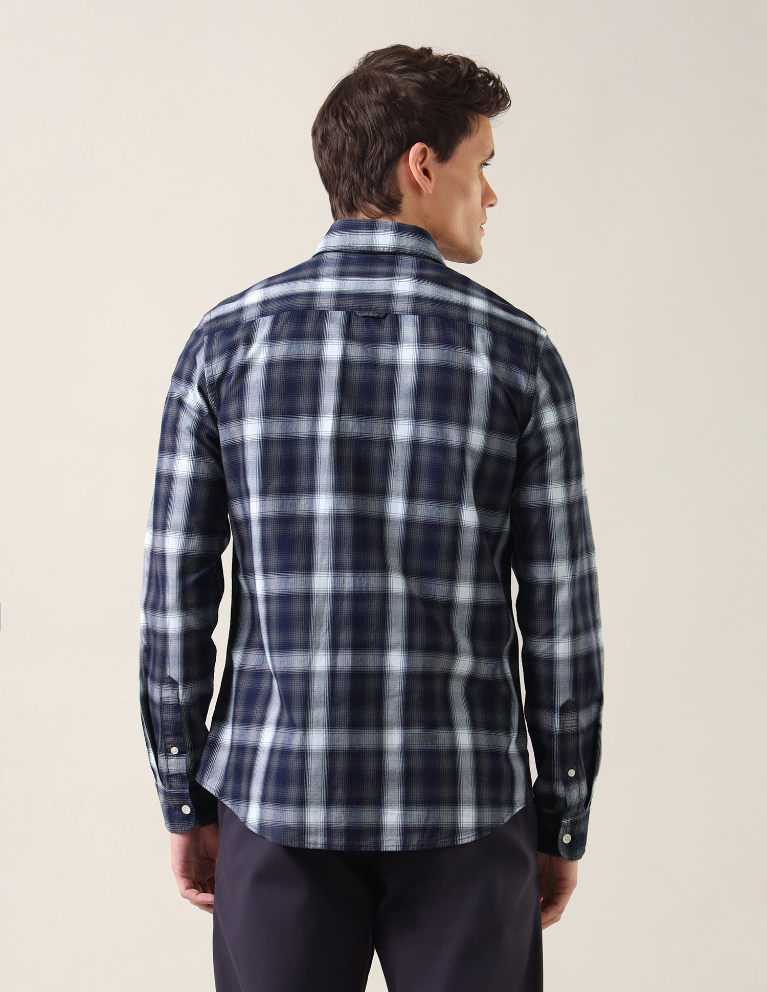 Plaid Checked Twill Shirt Navy - U.S. Polo Assn. India | Large
