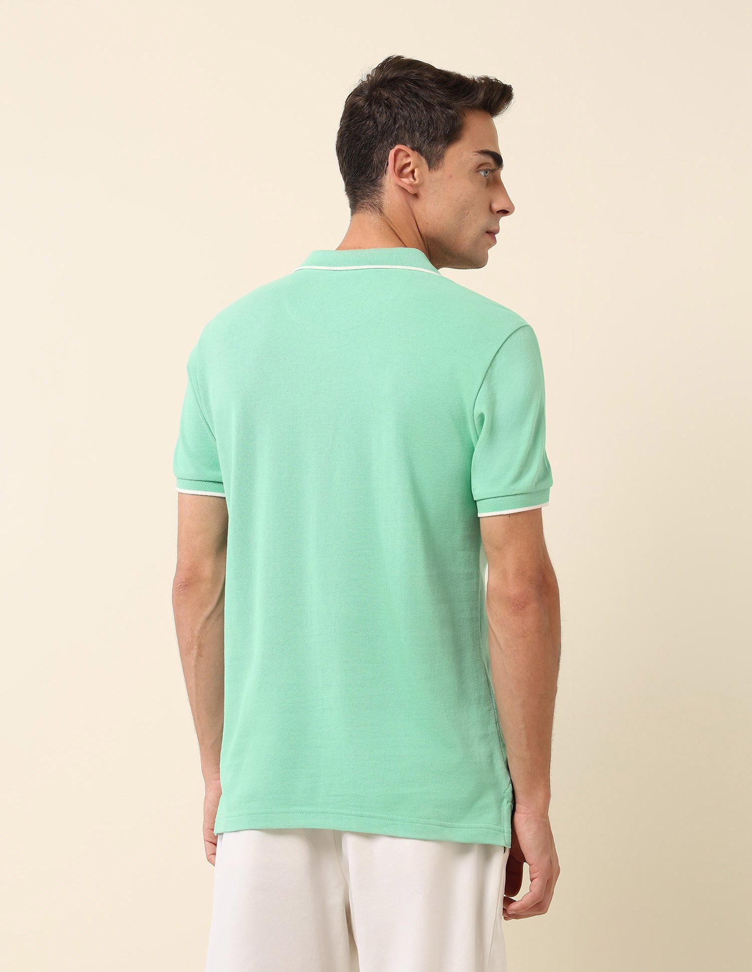 Solid Slim Fit Polo Shirt Mint Green - U.S. Polo Assn. India | Large