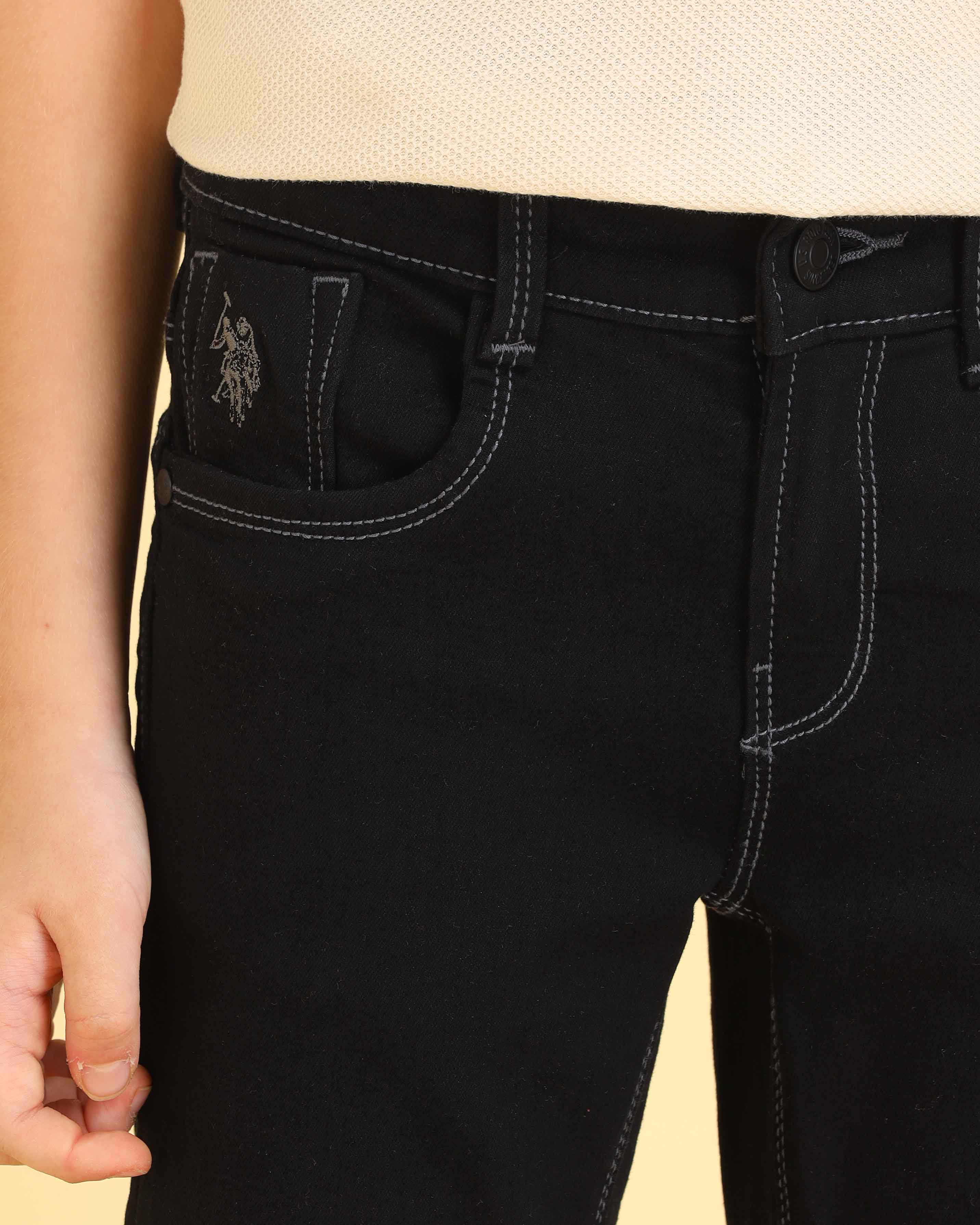 UKJEN607 BLACK Boys Jeans Black - U.S. POLO ASSN. | Large