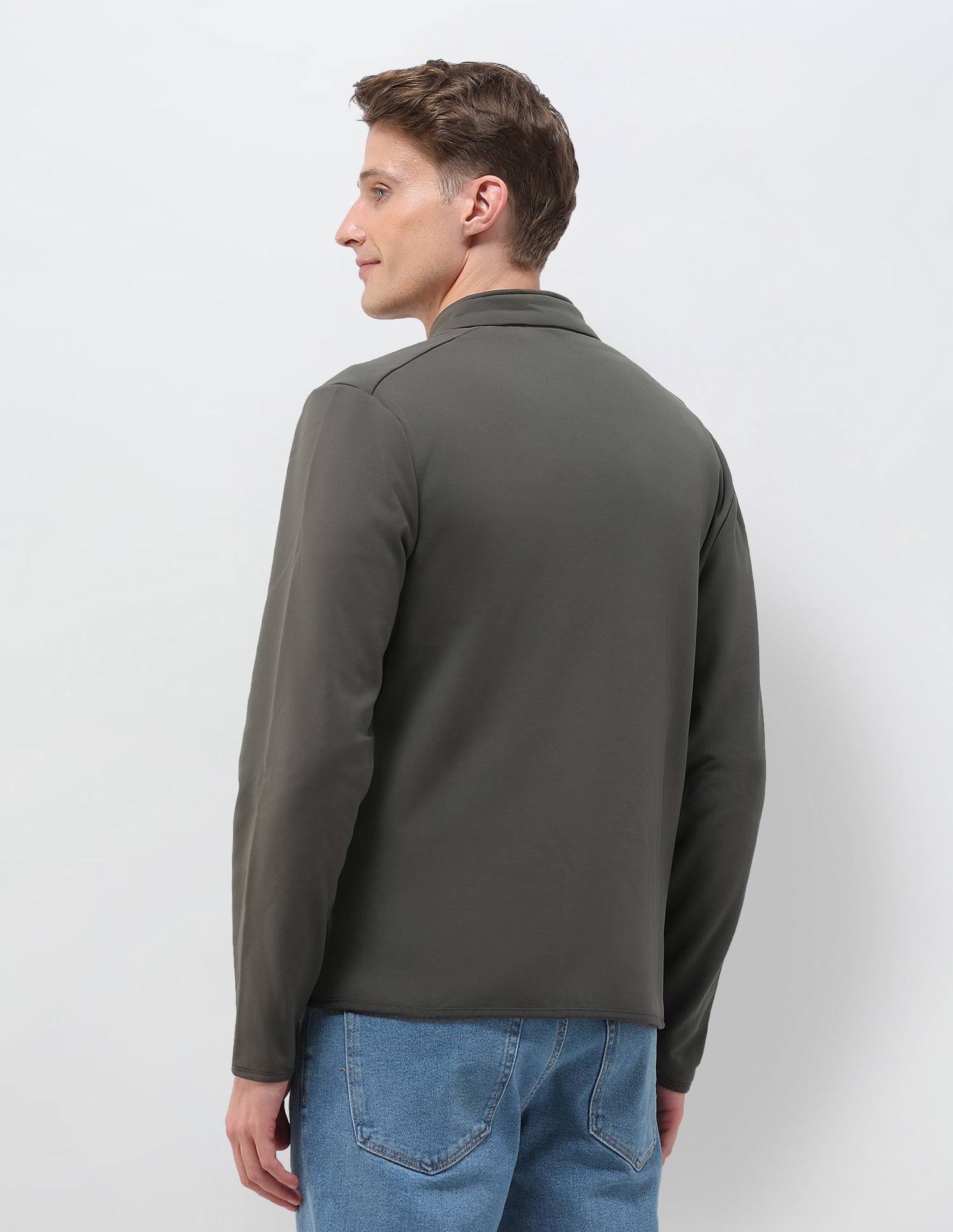 Solid Regular Fit Zipper Sweatshirt Grey - U.S. POLO ASSN. | Large