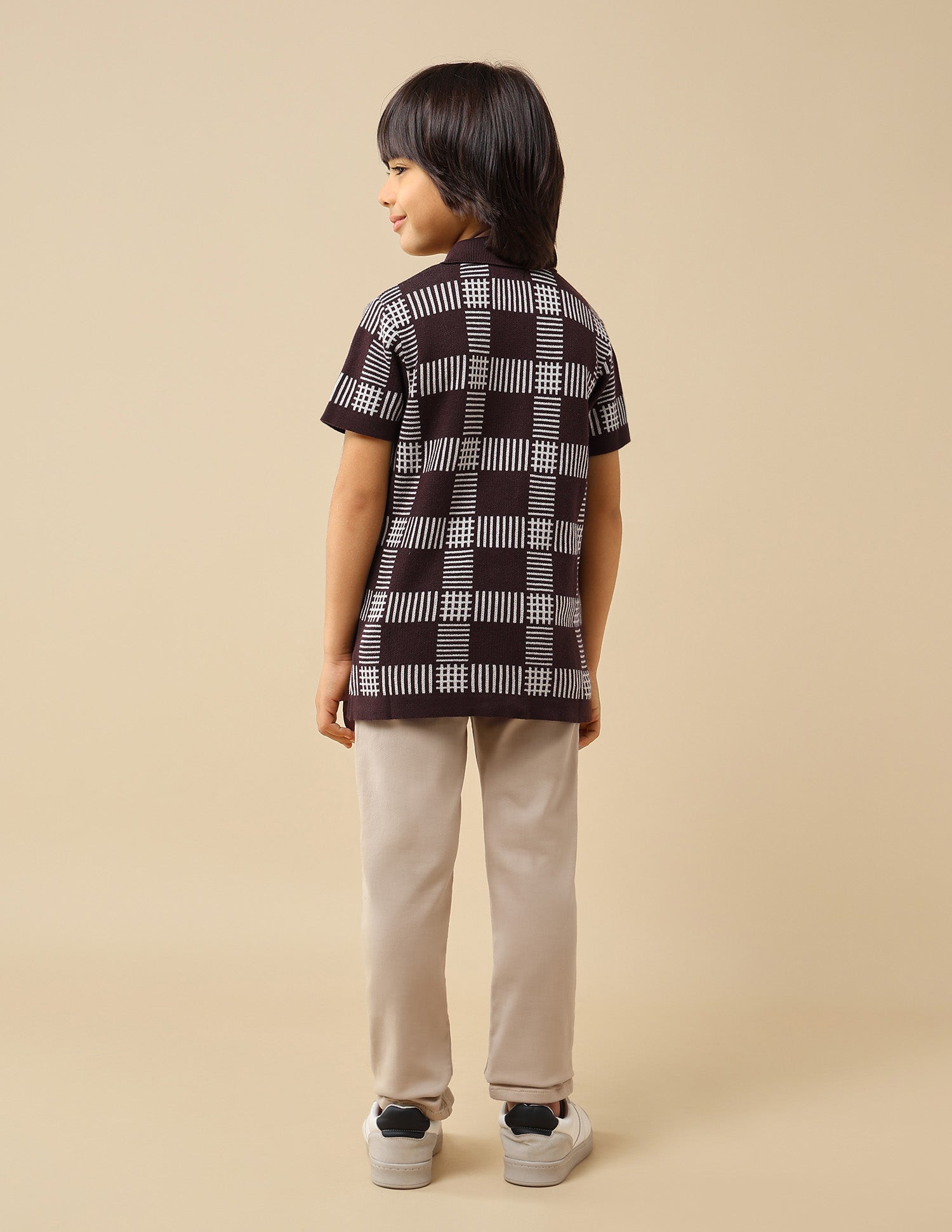 Boys Textured Regular Fit Polo Shirt Dark Brown - U.S. POLO ASSN. | Large