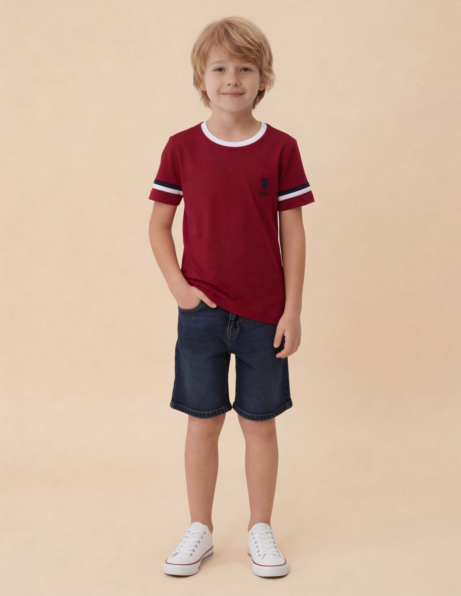 Horizontal Striped And Solid Regular Fit T-Shirt - Pack Of 2 Assorted - U.S. Polo Assn. India | Large