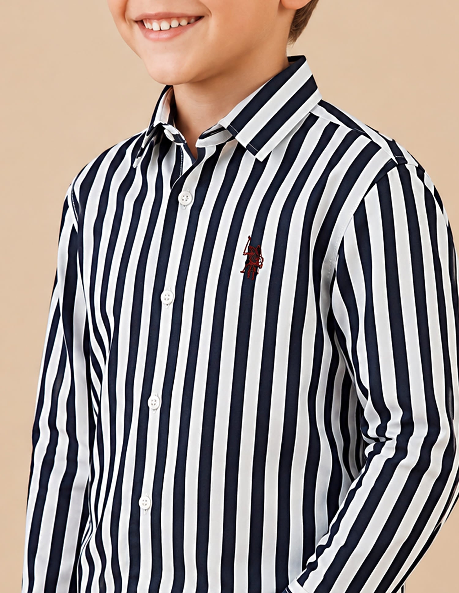 Vertical Striped Regular Fit Shirt Blue - U.S. Polo Assn. India | Large