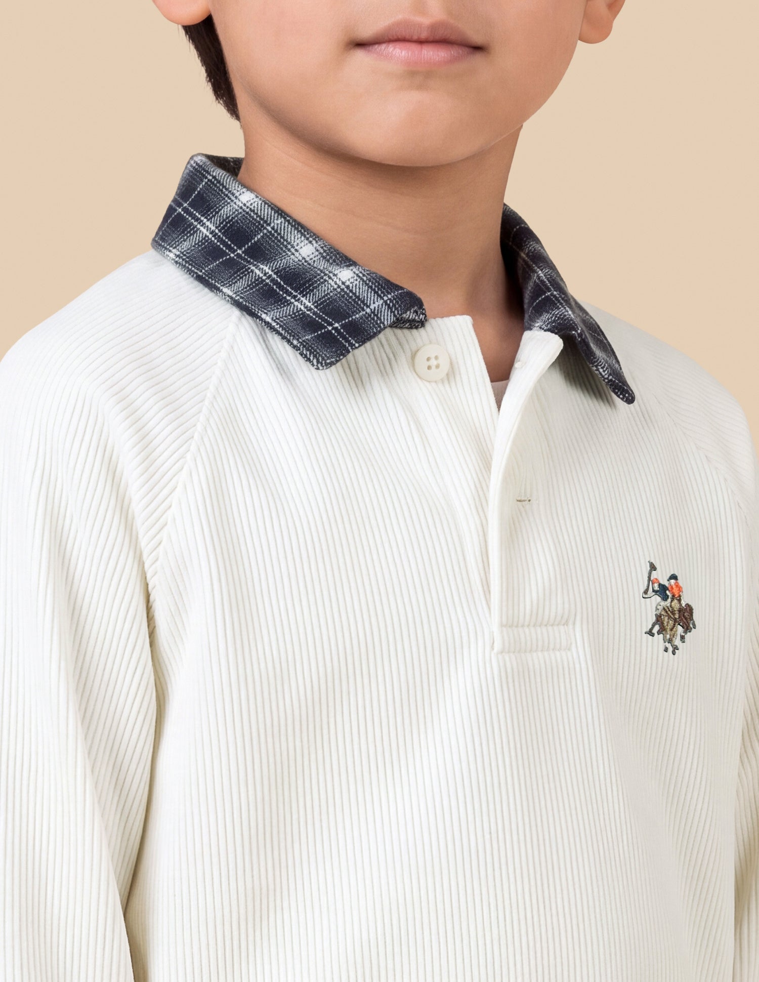 Solid Regular Fit Sweatshirt Ivory - U.S. Polo Assn. India | Large