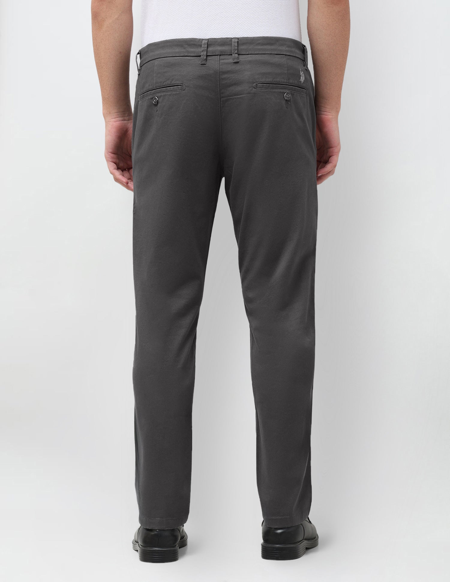 Slim Fit Satin Trousers Dark Grey - U.S. Polo Assn. India | Large