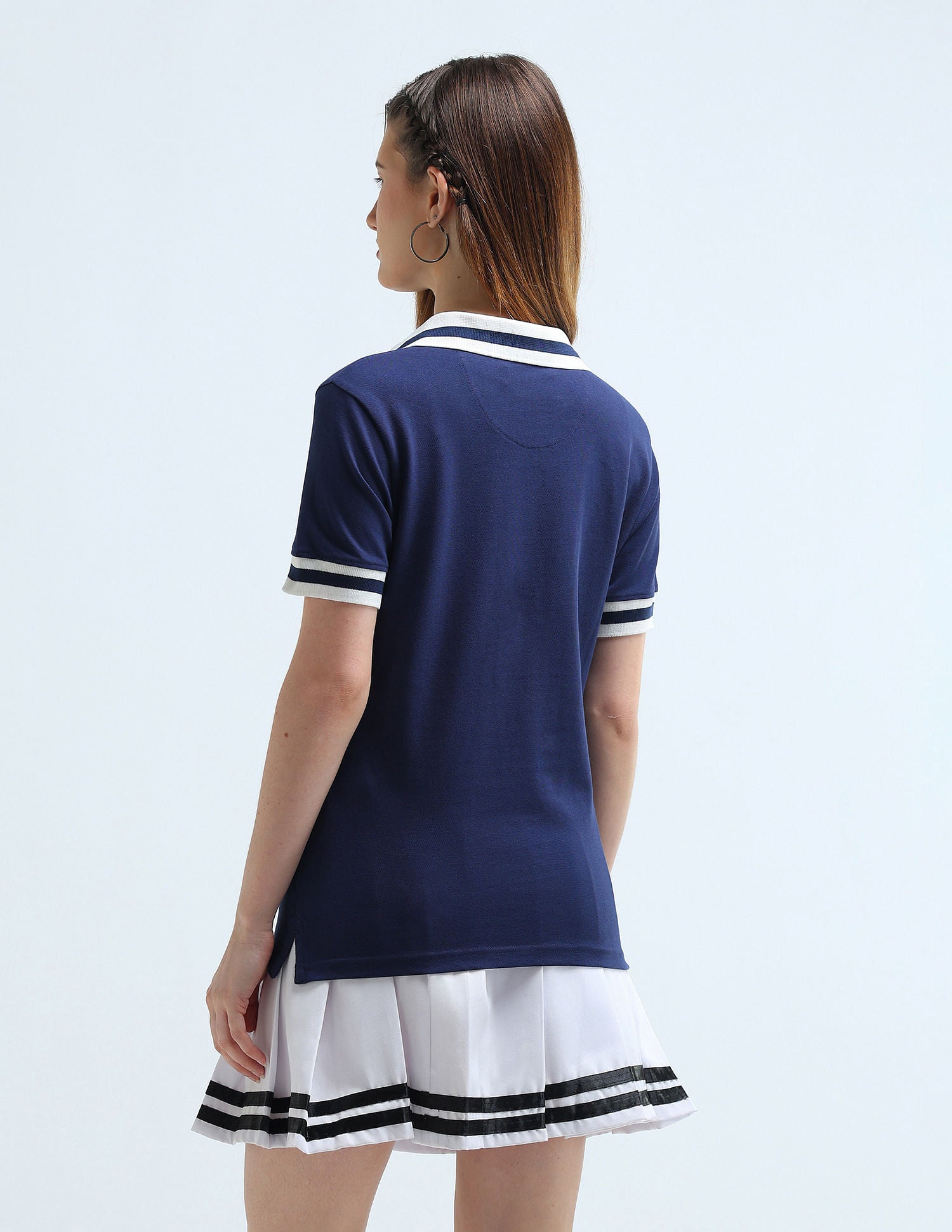 Broad Tipped Collar Solid Polo Shirt Navy - U.S. POLO ASSN. | Large