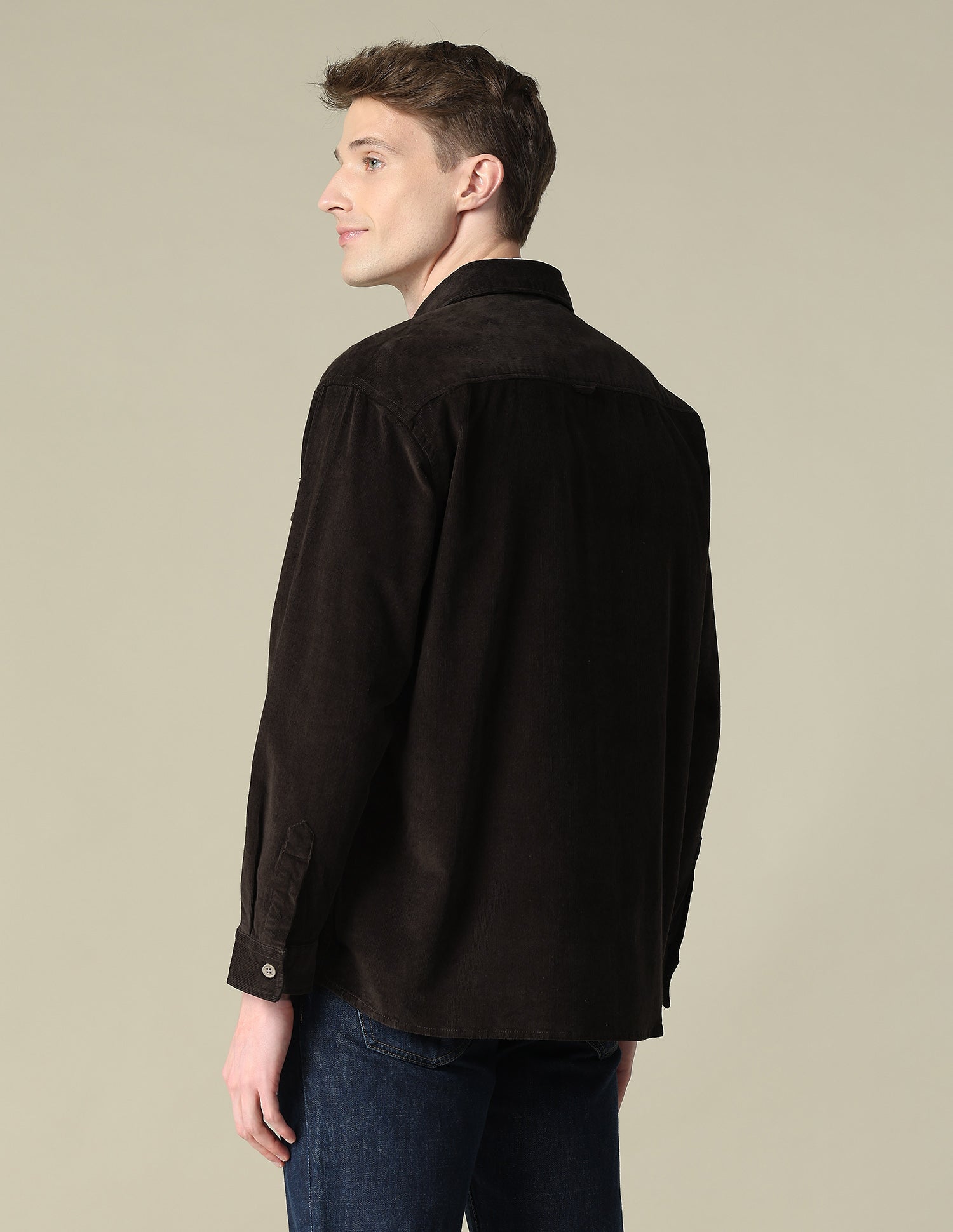 Solid Regular Fit Shirt Choco - U.S. Polo Assn. India | Large