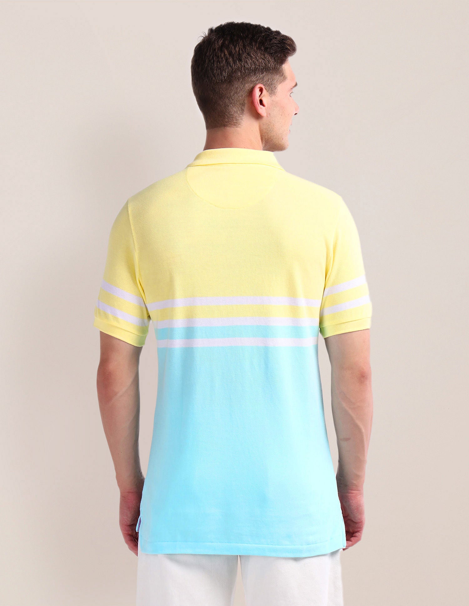 Colour Block Slim Polo Shirt Blue - U.S. Polo Assn. India | Large