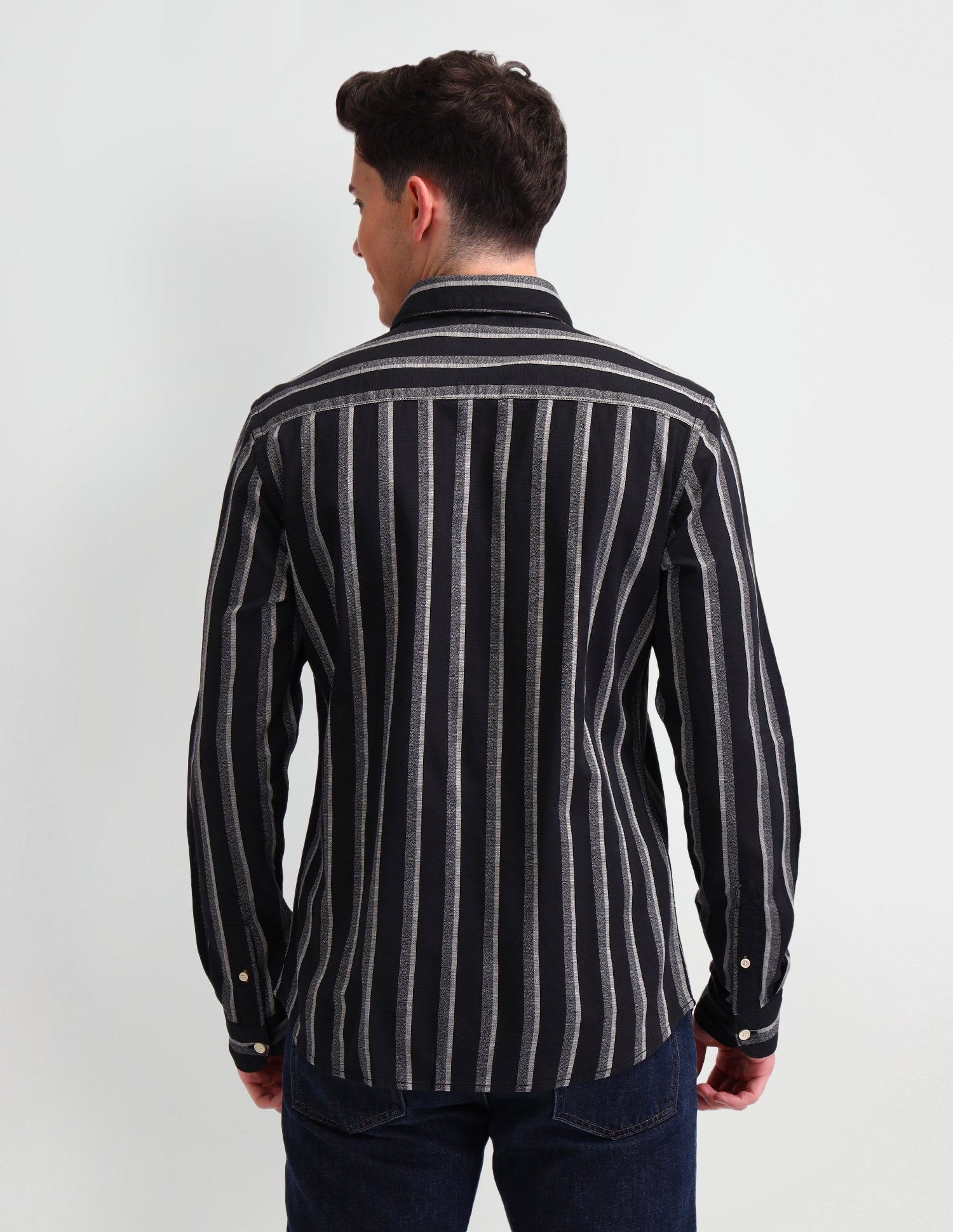 Vertical Striped Slim Fit Shirt Black - U.S. Polo Assn. India | Large