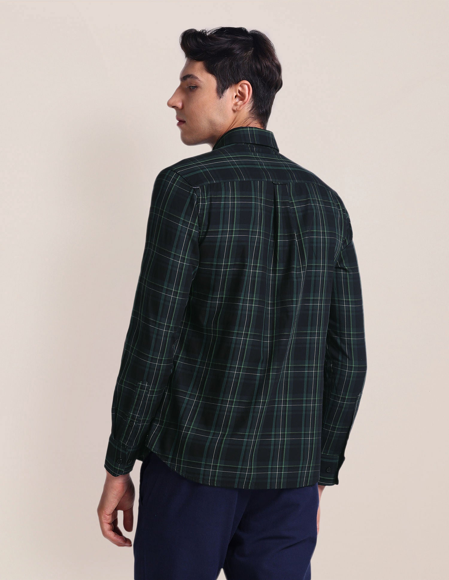 Tartan Check Tailored Fit Shirt Green - U.S. POLO ASSN. | Large