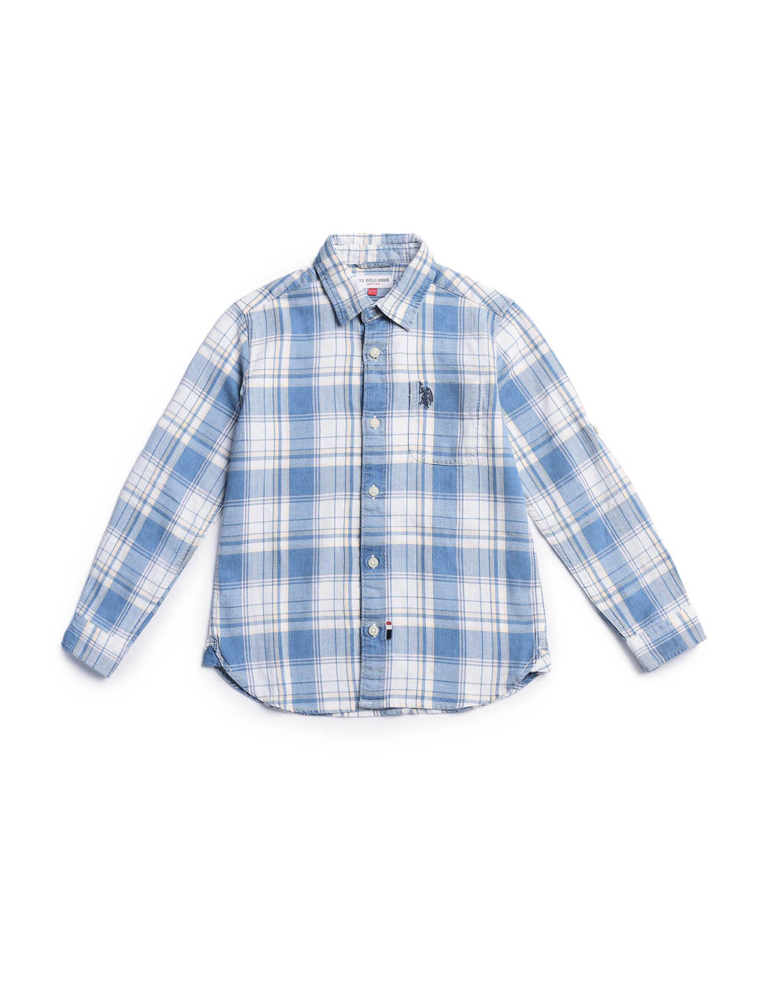 Boys Dobby All Over Printed Shirt Indigo - U.S. POLO ASSN. | Large