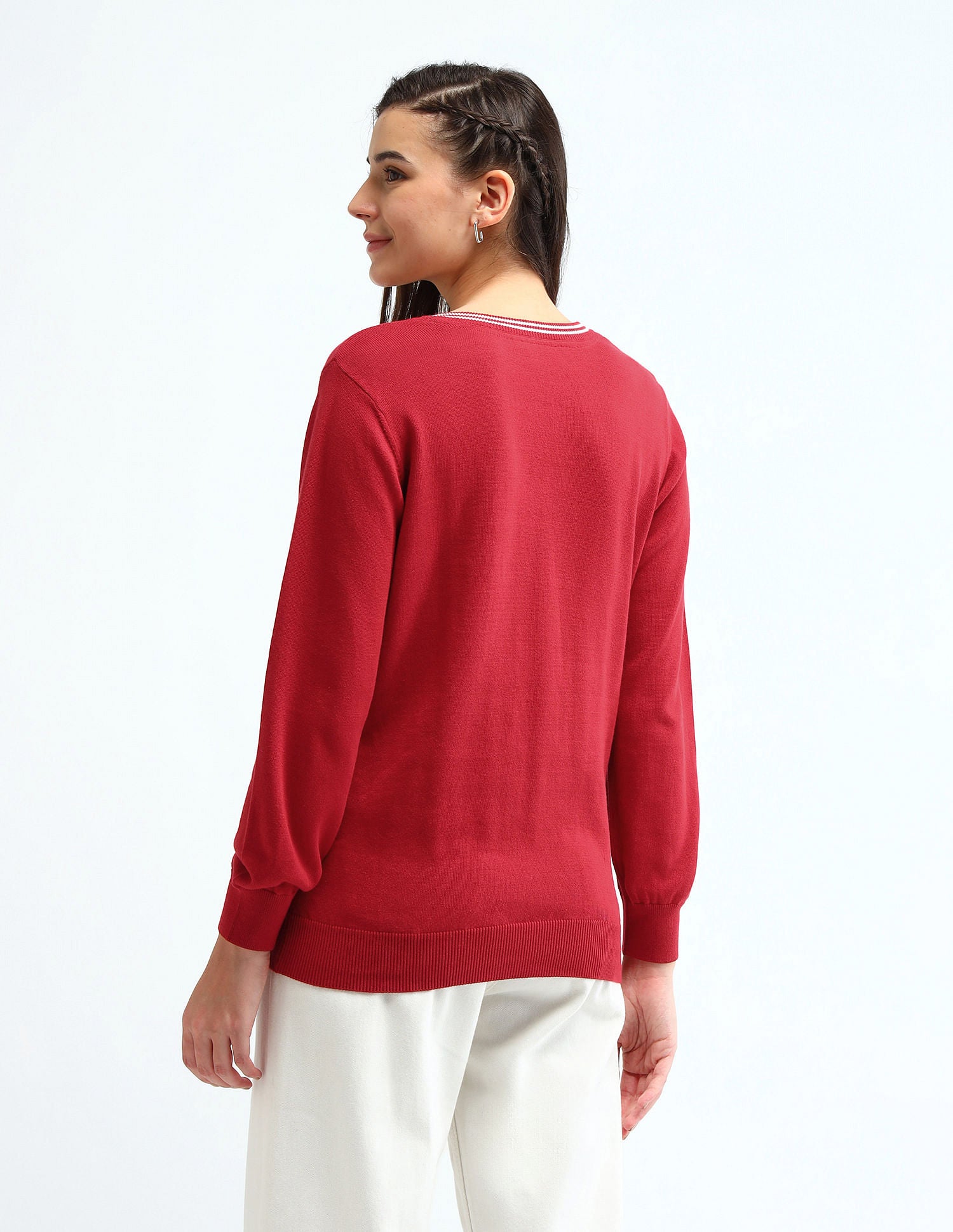 Pure Cotton Regular Fit Sweater Red - U.S. POLO ASSN. | Large