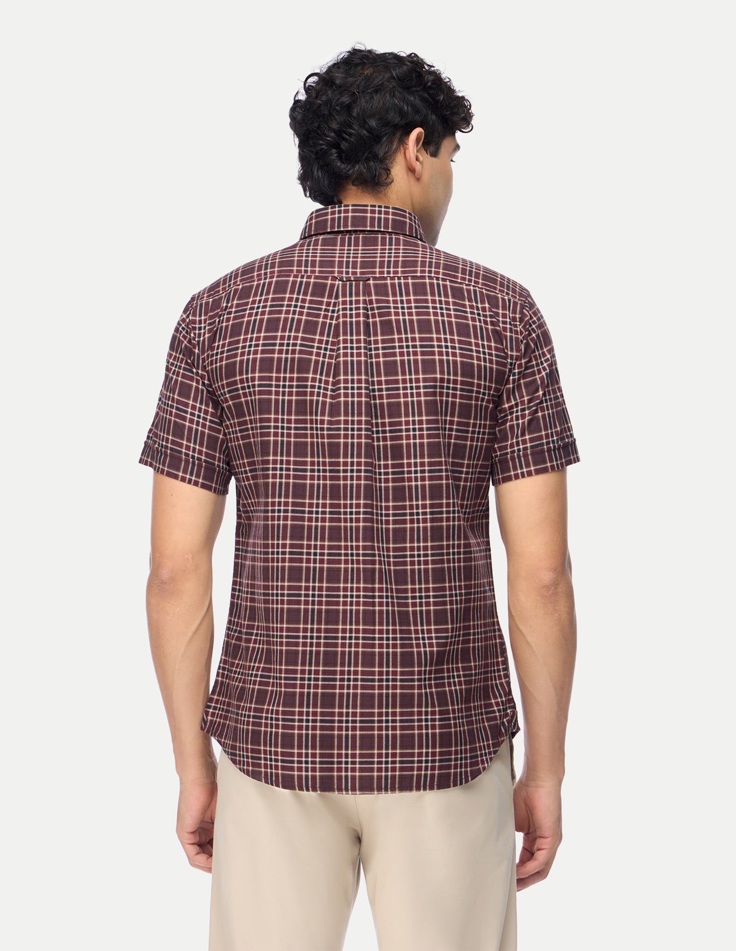 Plaid Checked Tailored Fit Shirt Maroon - U.S. Polo Assn. India | Large
