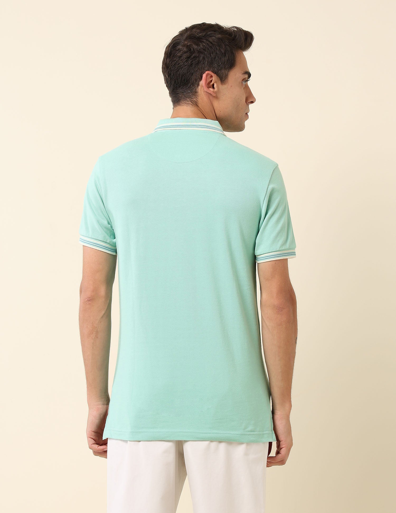Solid Slim Fit Polo Shirt Mint Green - U.S. Polo Assn. India | Large