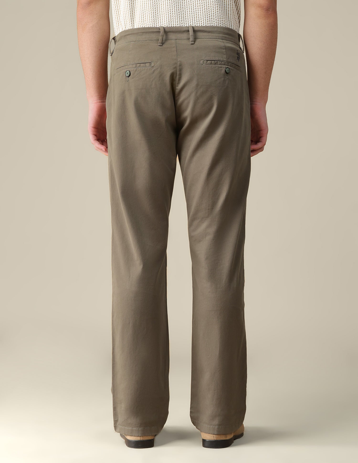 Riley straight fit Twill Trousers Light Olive - U.S. Polo Assn. India | Large
