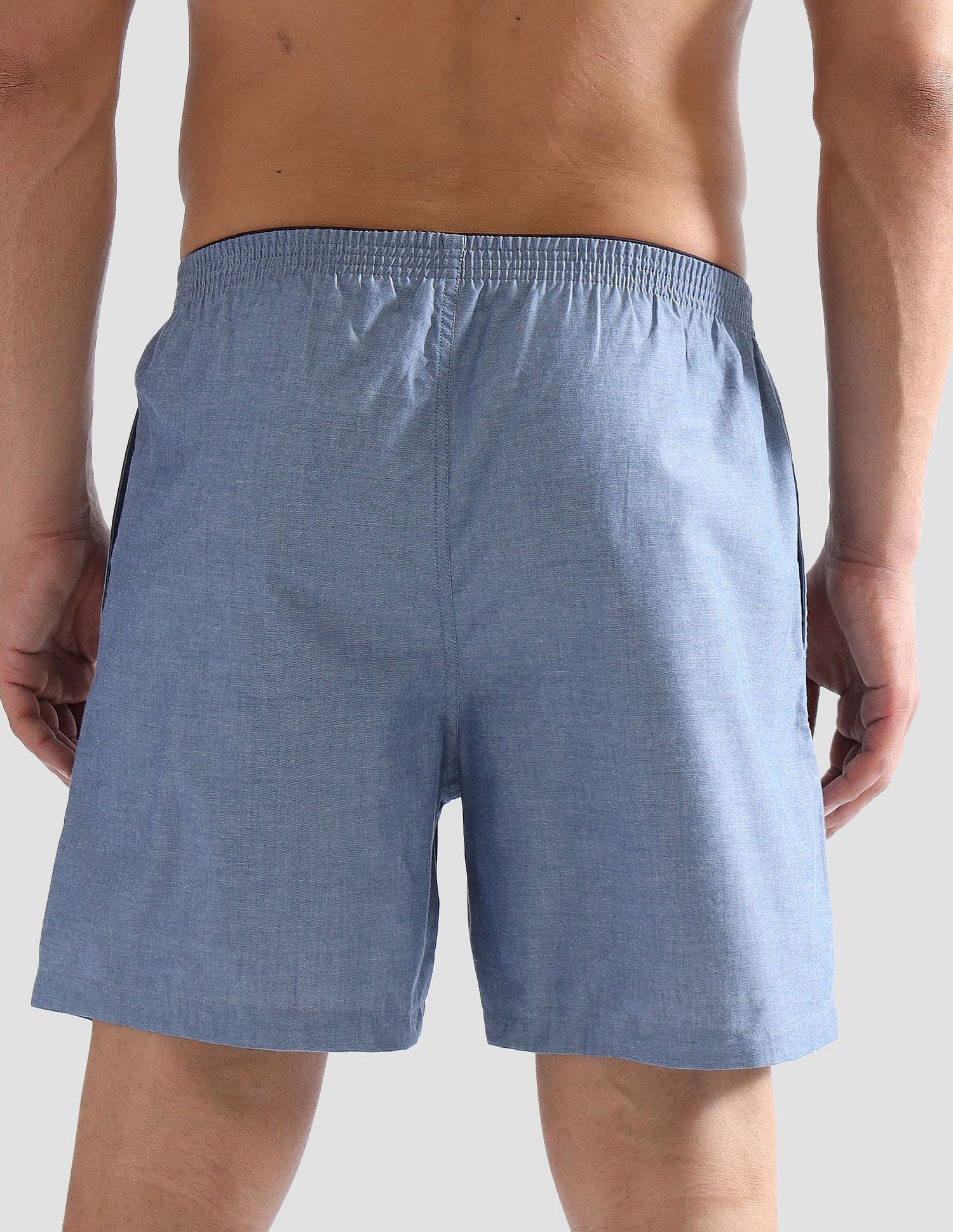 Pure Cotton EX003  Boxer Shorts - Pack of 1 Navy Chambray - U.S. POLO ASSN. | Large