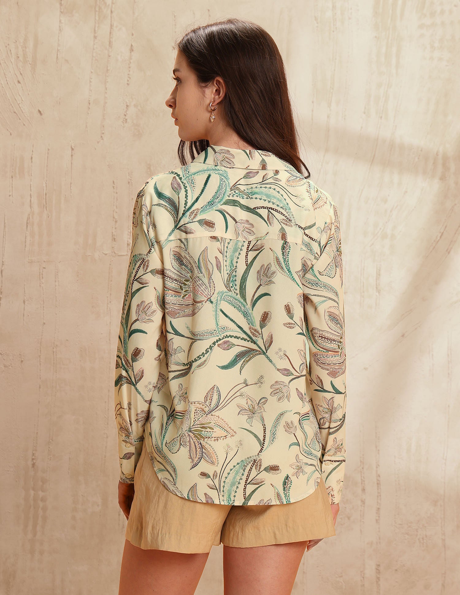 Regular Fit Floral Printed Shirt Cream - U.S. POLO ASSN. | Large