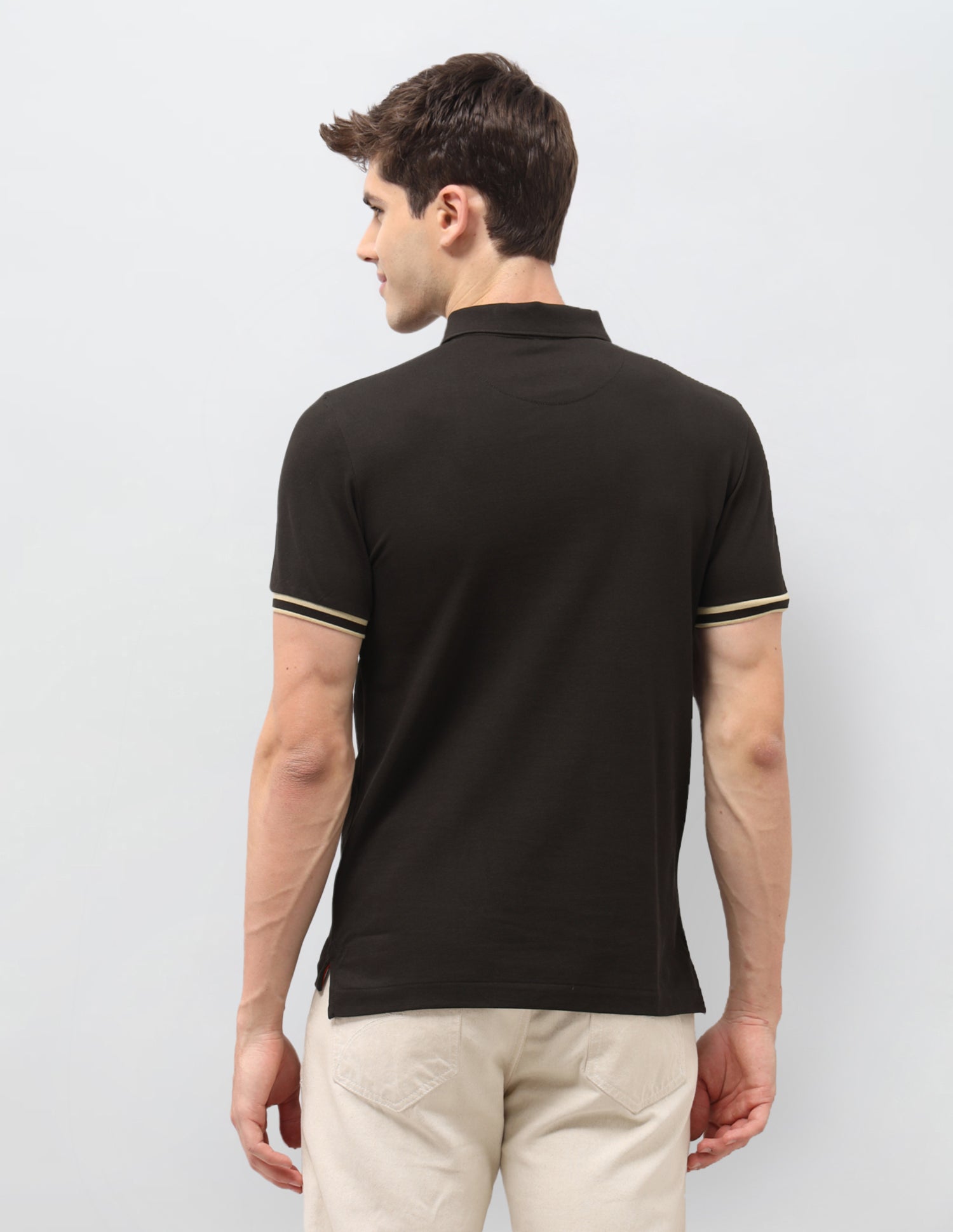 Solid Slim Fit Polo Shirt Dark Brown - U.S. Polo Assn. India | Large