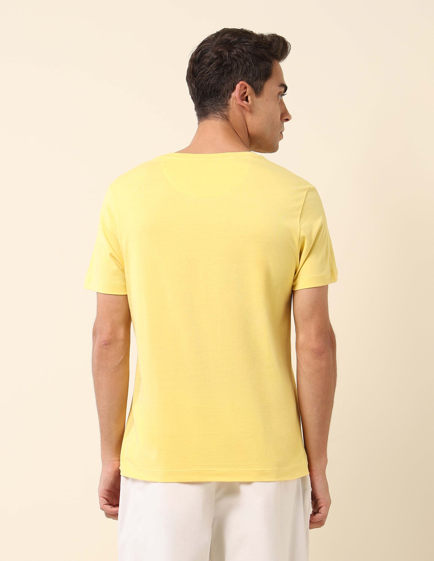 Pure Cotton Slim Fit T- Shirt Yellow - U.S. Polo Assn. India | Large