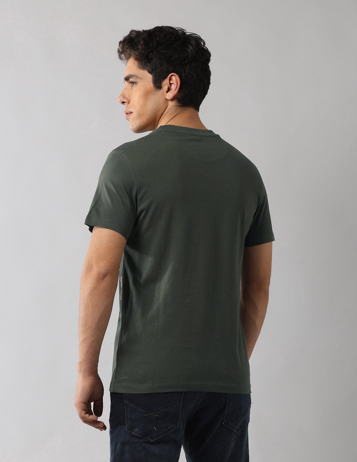 Brand Printed Outdoor T-Shirt Olive - U.S. Polo Assn. India | Large