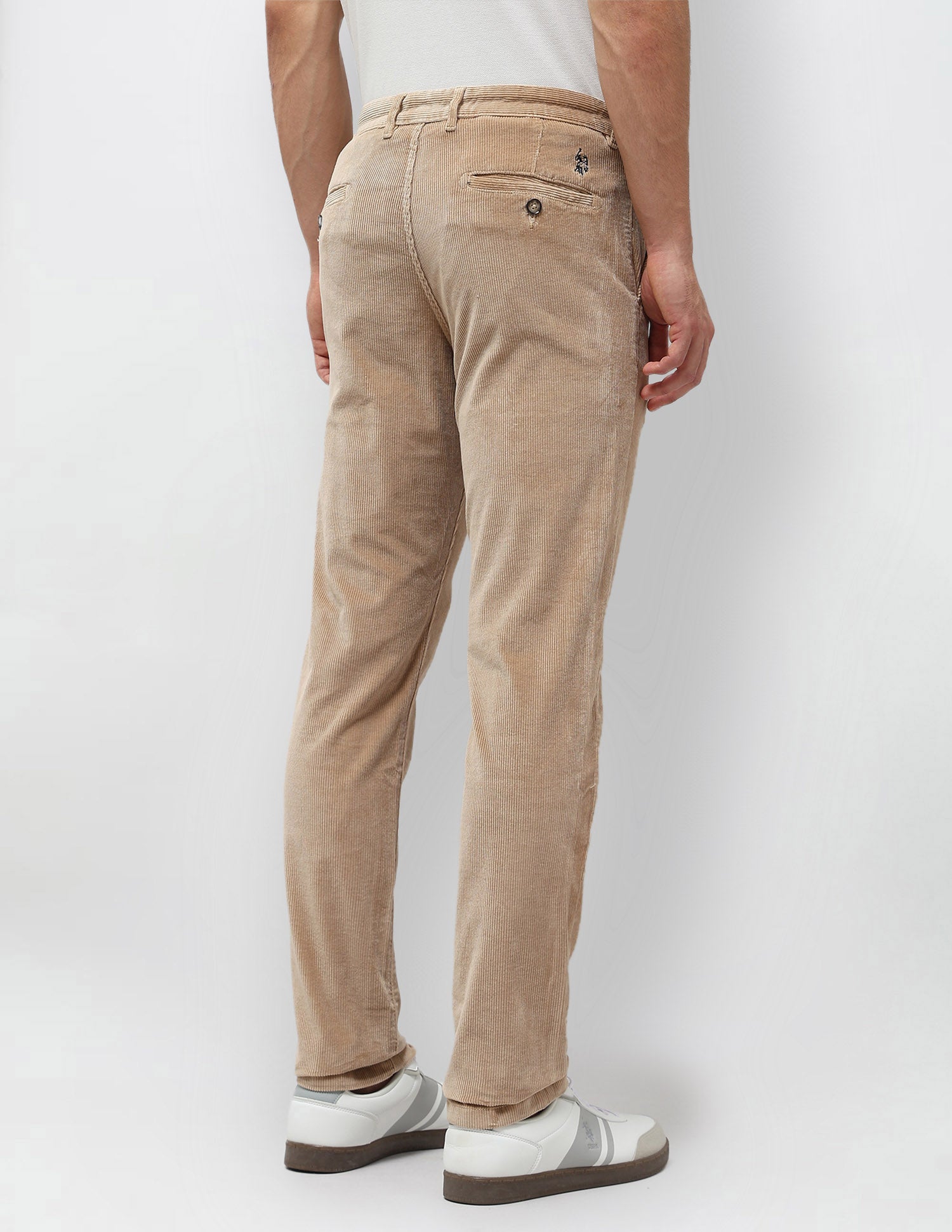 Denver Slim Fit Corduroy Trousers Light Khaki - U.S. POLO ASSN. | Large