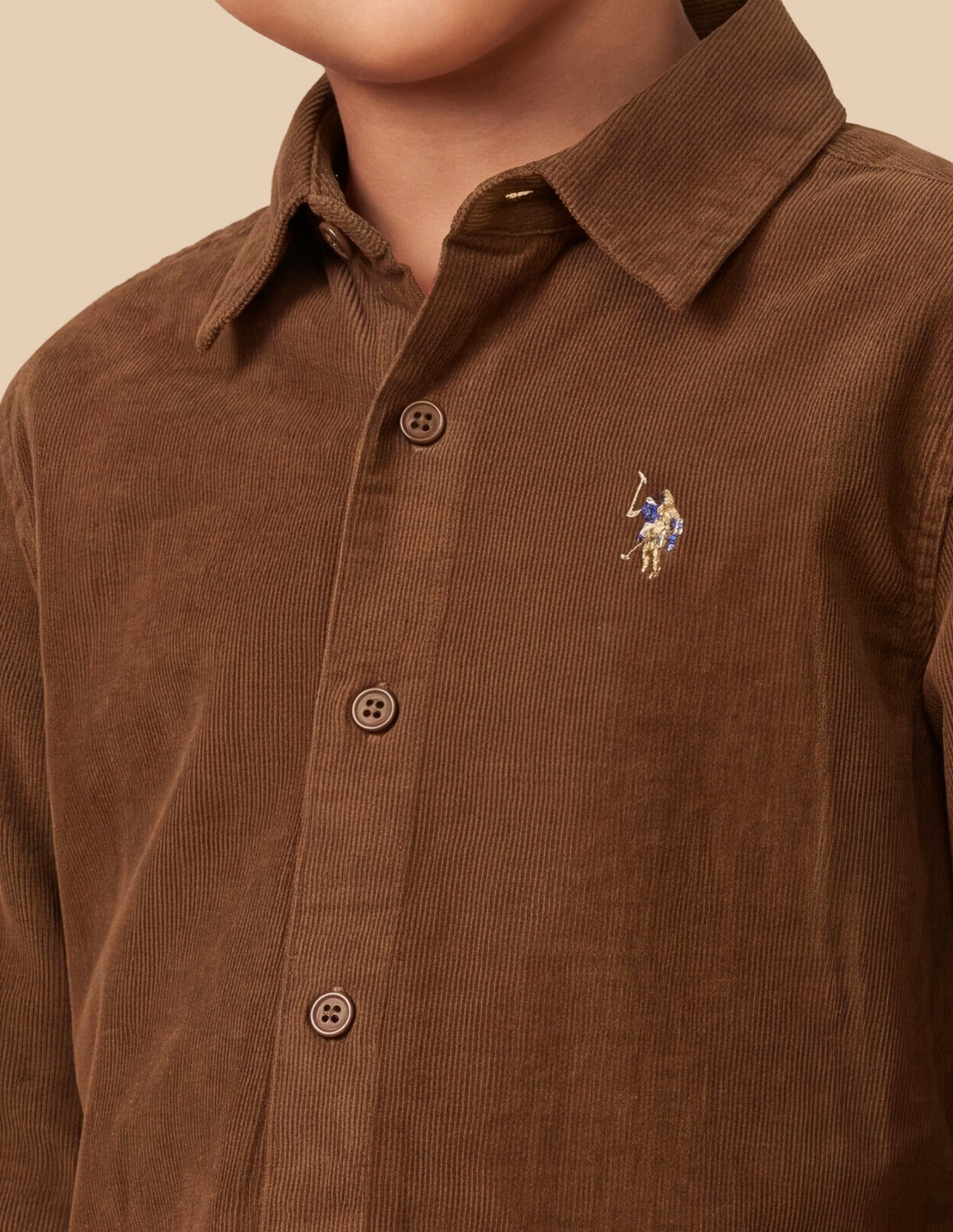 Regular Fit Corduroy Shirt Rust - U.S. Polo Assn. India | Large