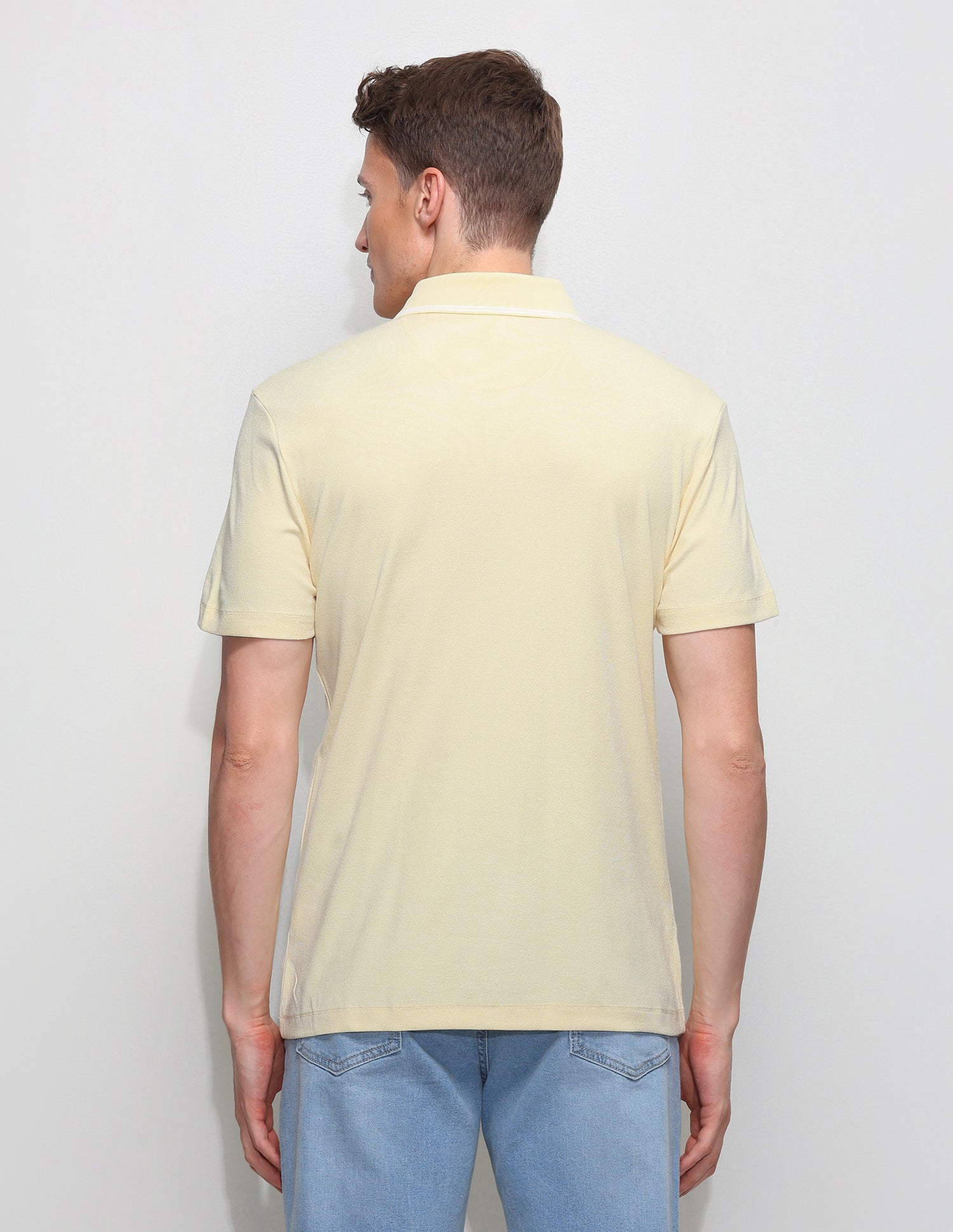 Solid Slim Fit Polo Shirt Yellow - U.S. Polo Assn. India | Large