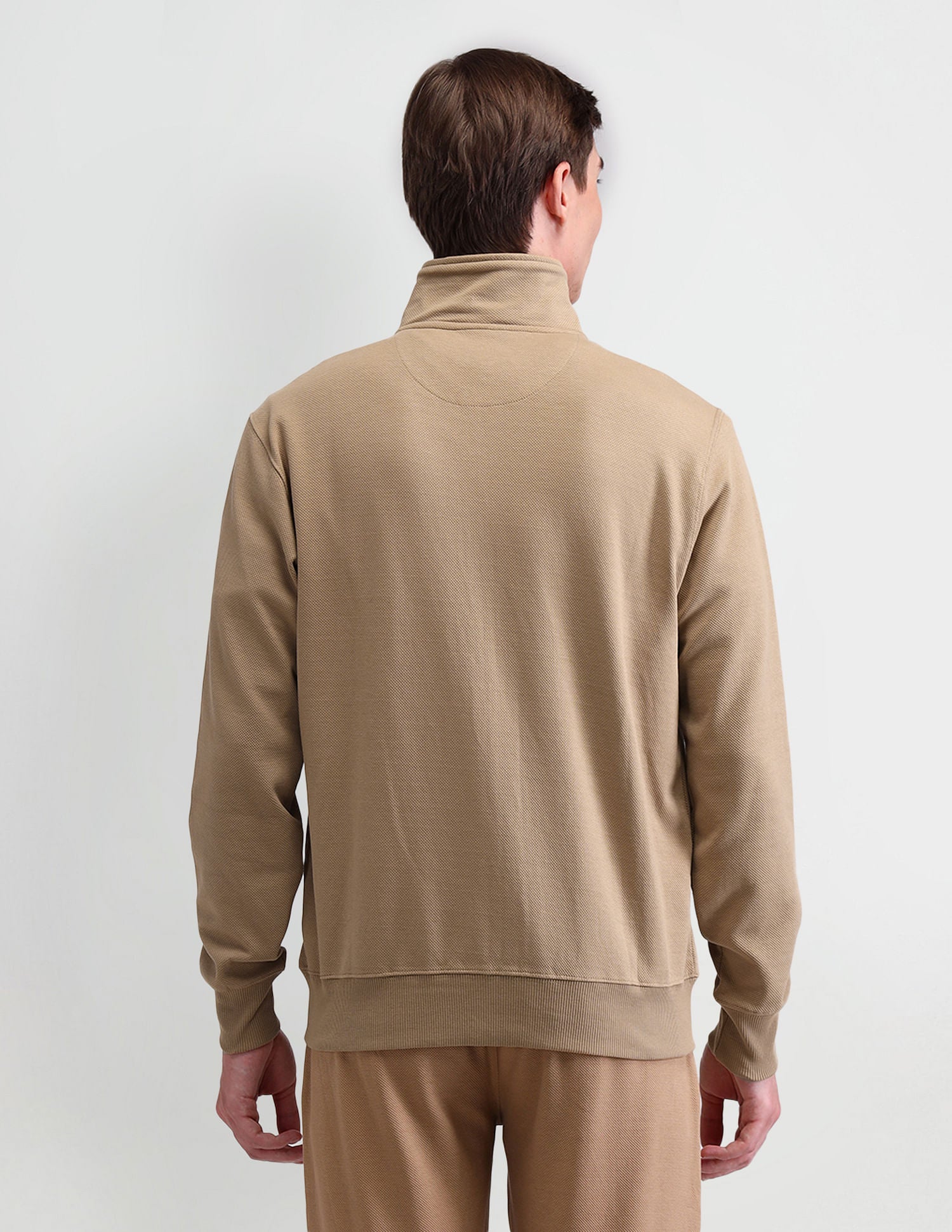 High Neck Slim Fit Sweatshirt Beige - U.S. POLO ASSN. | Large