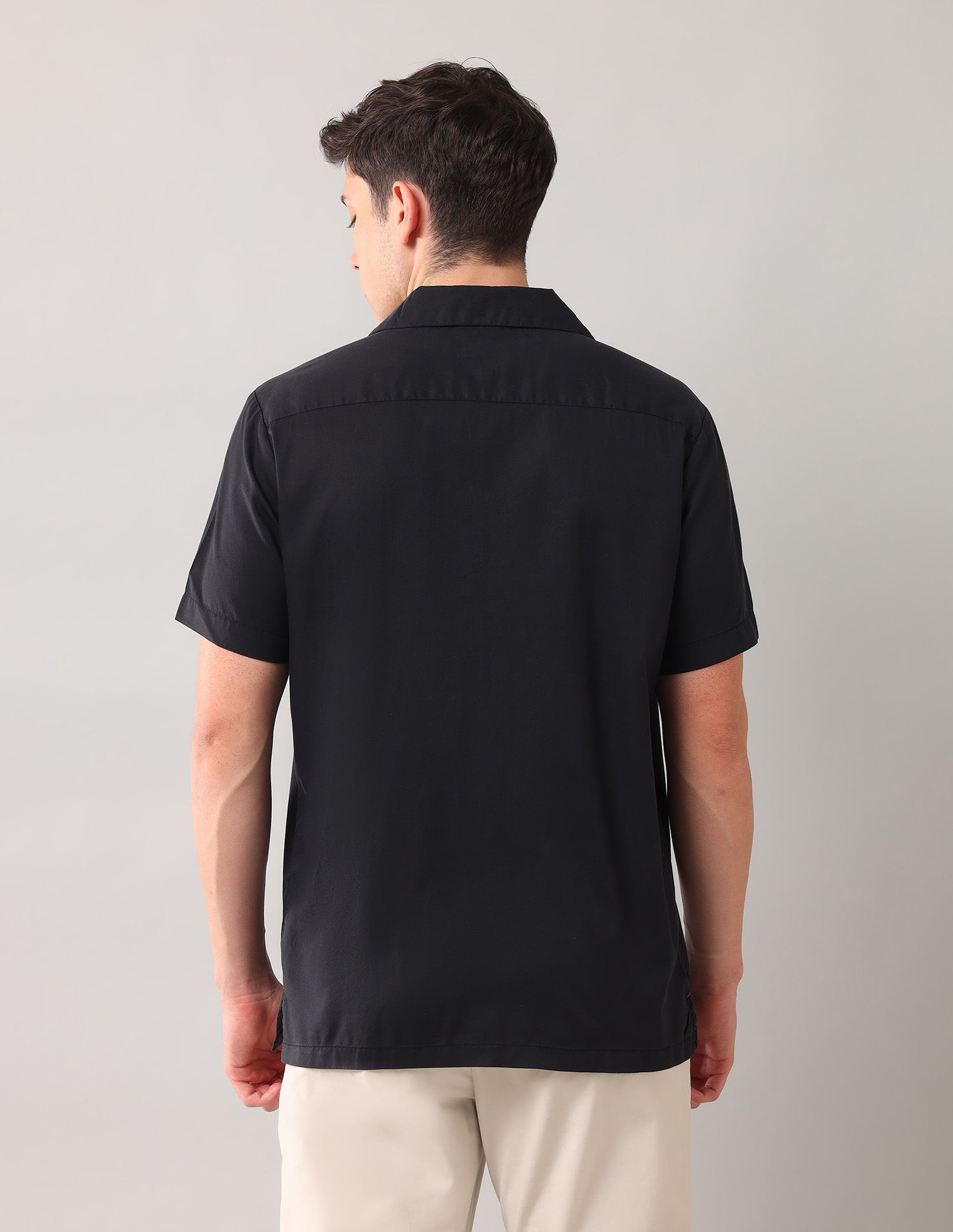 Relaxed Fit Solid Shirt Black - U.S. Polo Assn. India | Large