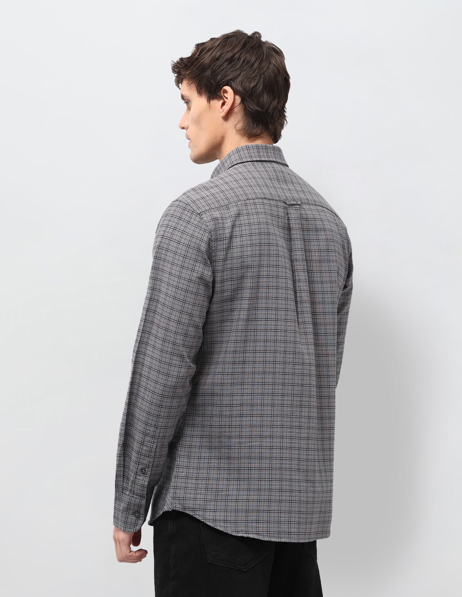Plaid Checked Tailored Fit Shirt Grey - U.S. Polo Assn. India | Large