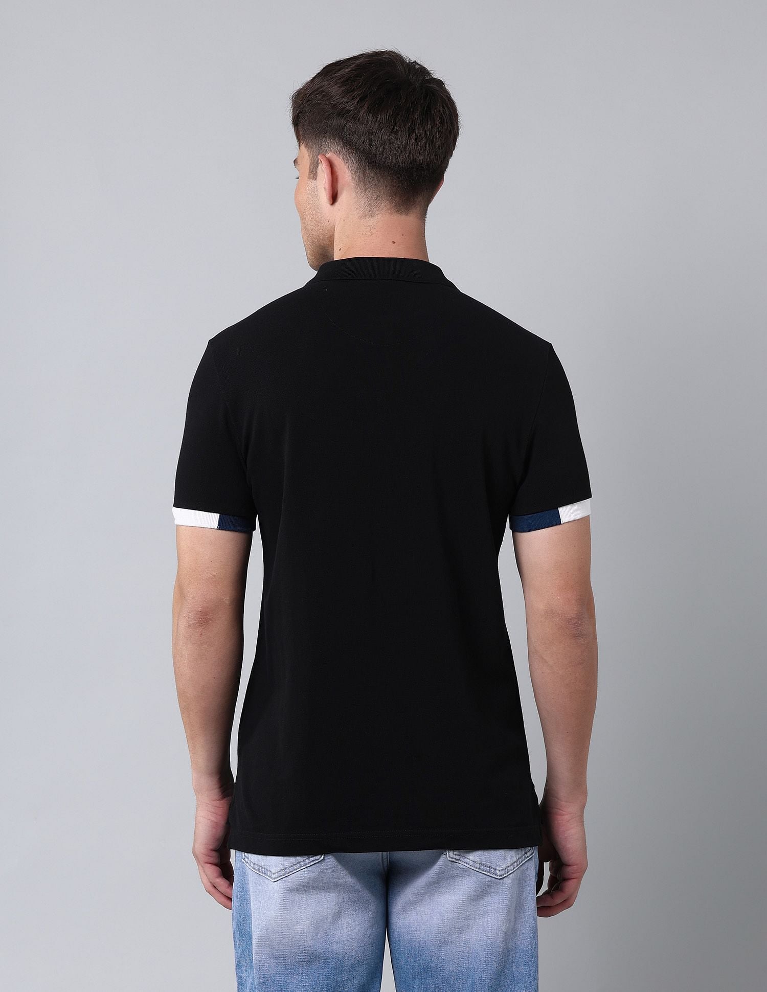 Muscle Fit Solid Polo Shirt Black - U.S. Polo Assn. India | Large