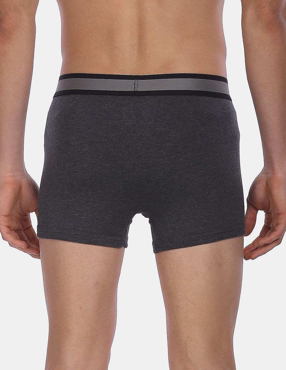 Cotton Spandex Solid I101 Premium Trunks - Pack Of 1 Charcoal - U.S. POLO ASSN. | Large