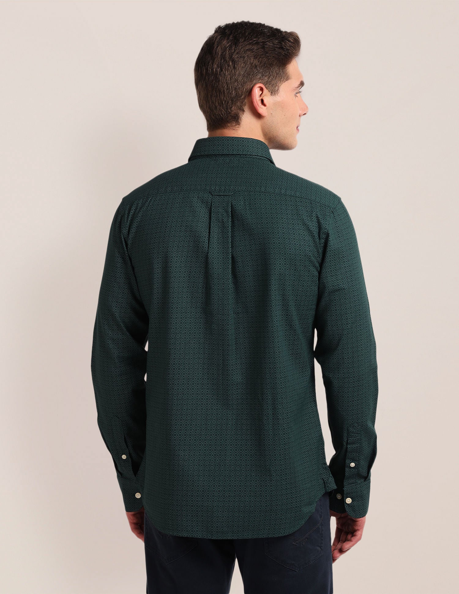 Regular Fit Dobby Shirt Green - U.S. Polo Assn. India | Large