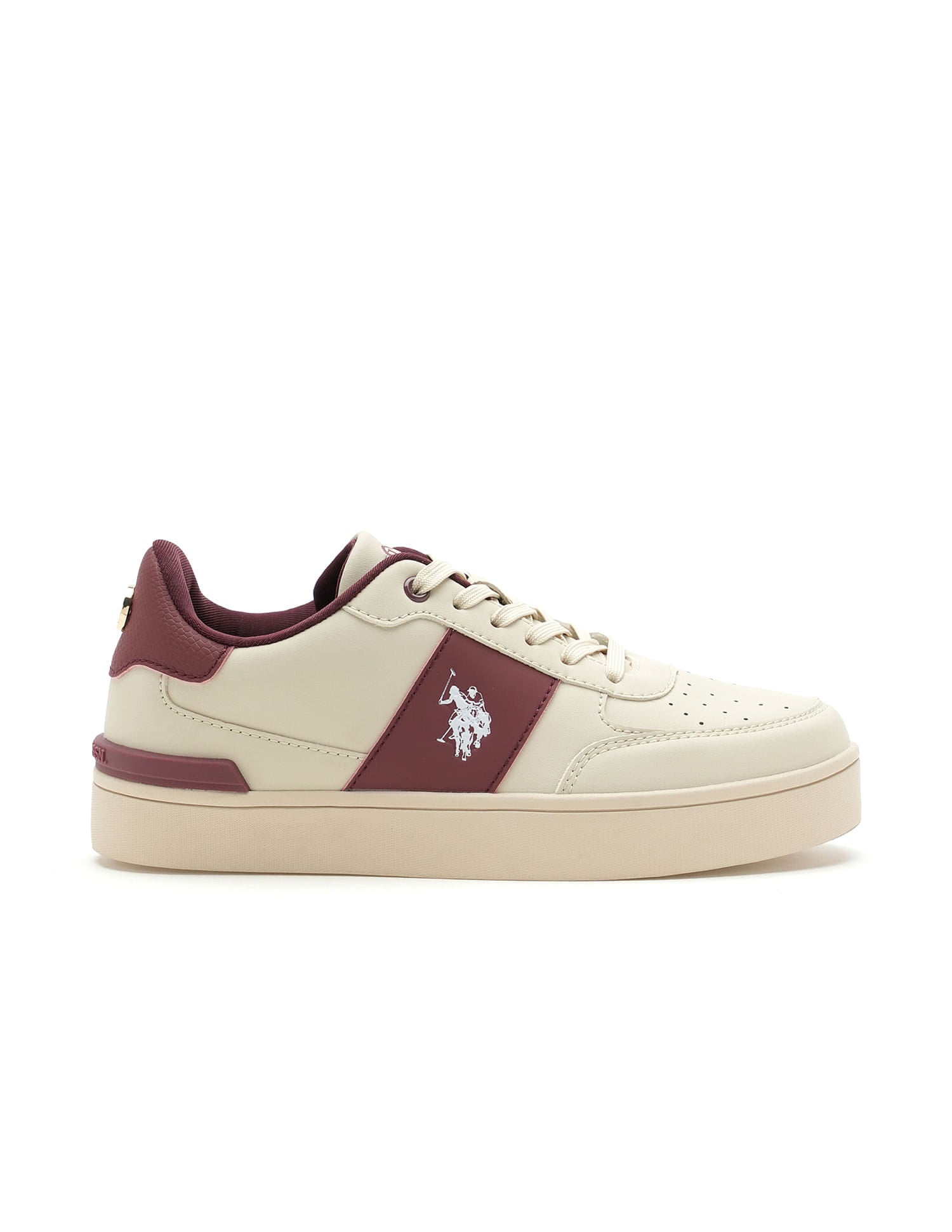 Women Metallic Logo Uno Sneakers Nude - U.S. Polo Assn. India | Large