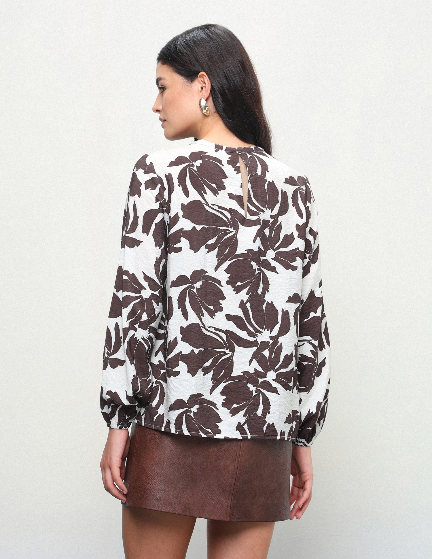 Abstract Printed Regular Fit Top Brown - U.S. Polo Assn. India | Large