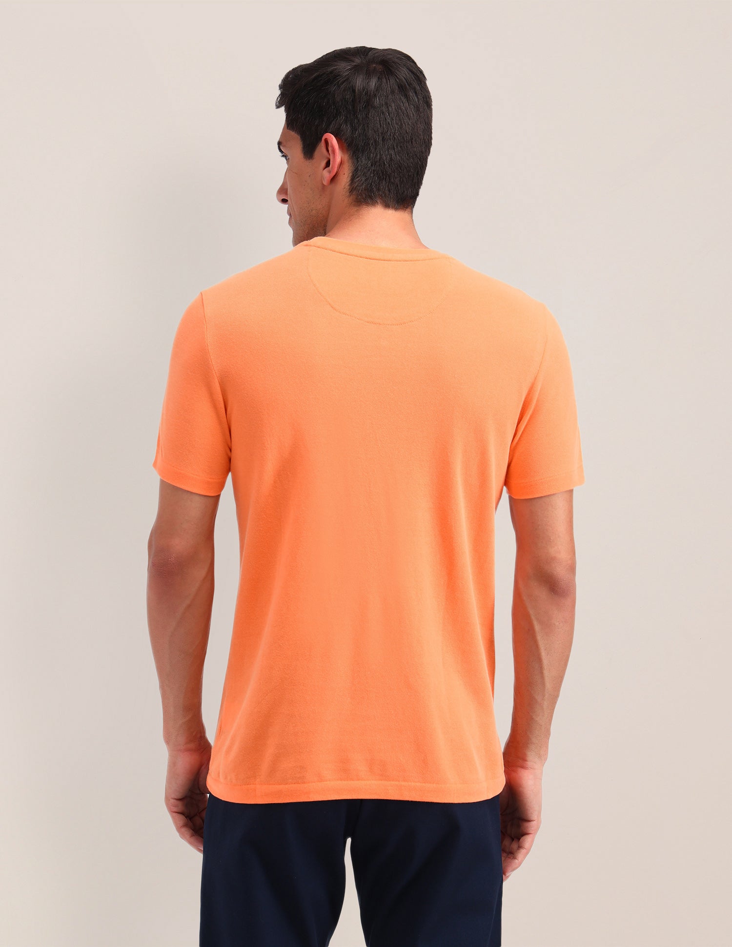 Horizontal Striped Slim Fit T-Shirt Orange - U.S. Polo Assn. India | Large
