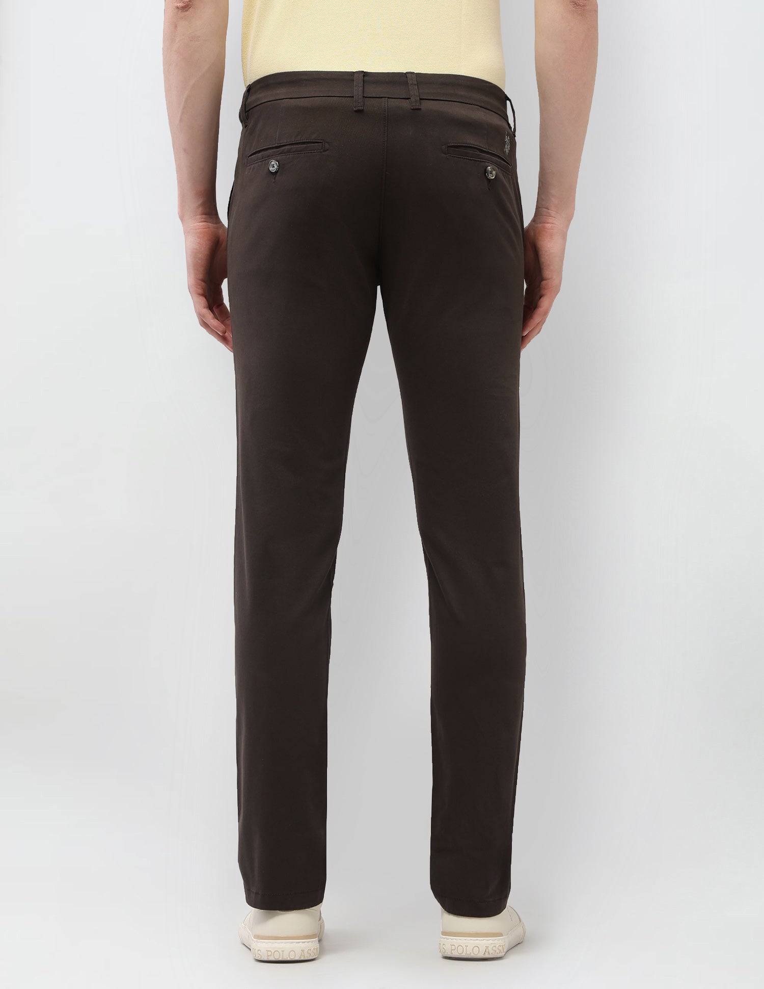 Denver Slim Fit Satin Trousers Dark Brown - U.S. Polo Assn. India | Large