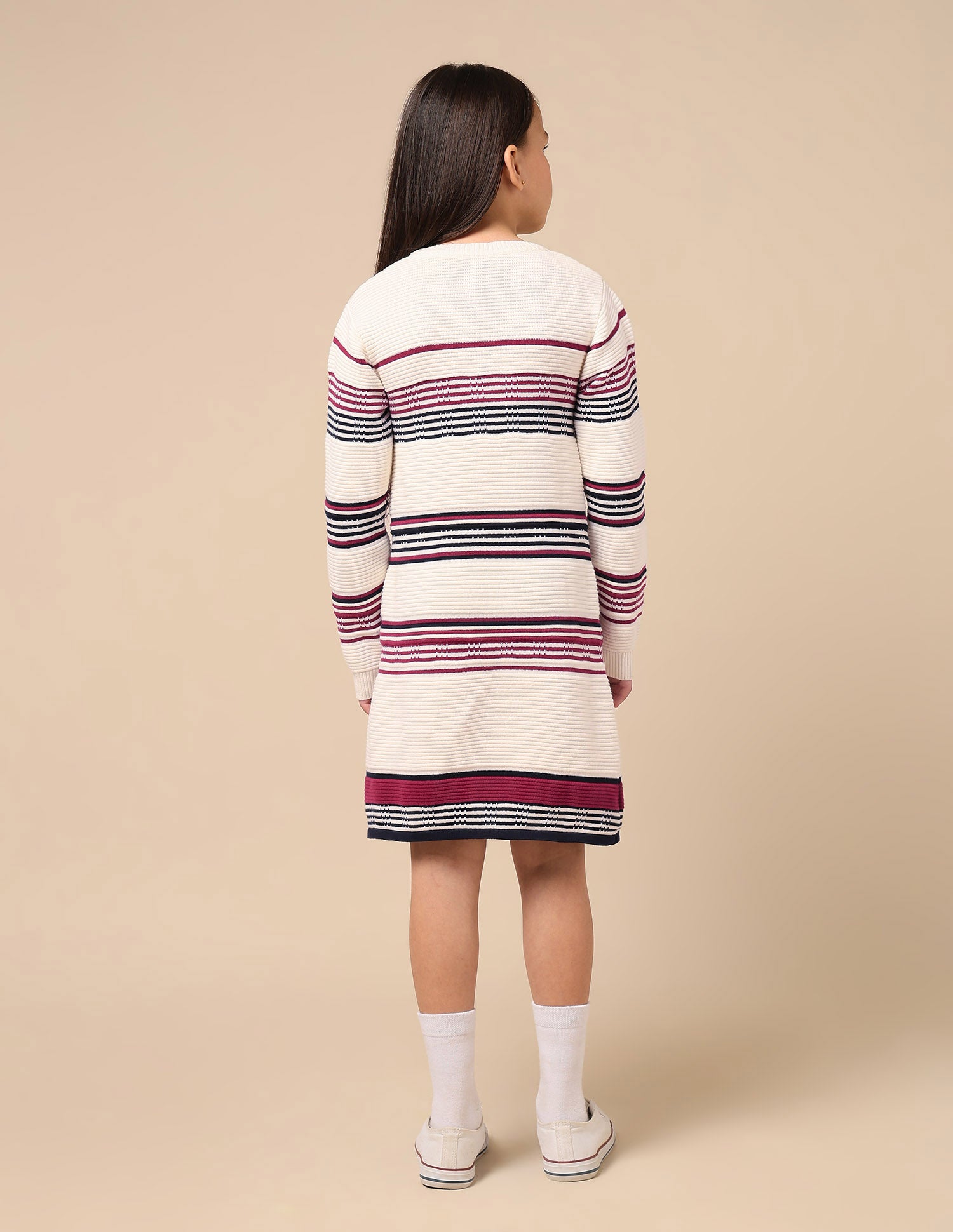 Girls Regular Fit Sweater Dress Off White - U.S. POLO ASSN. | Large