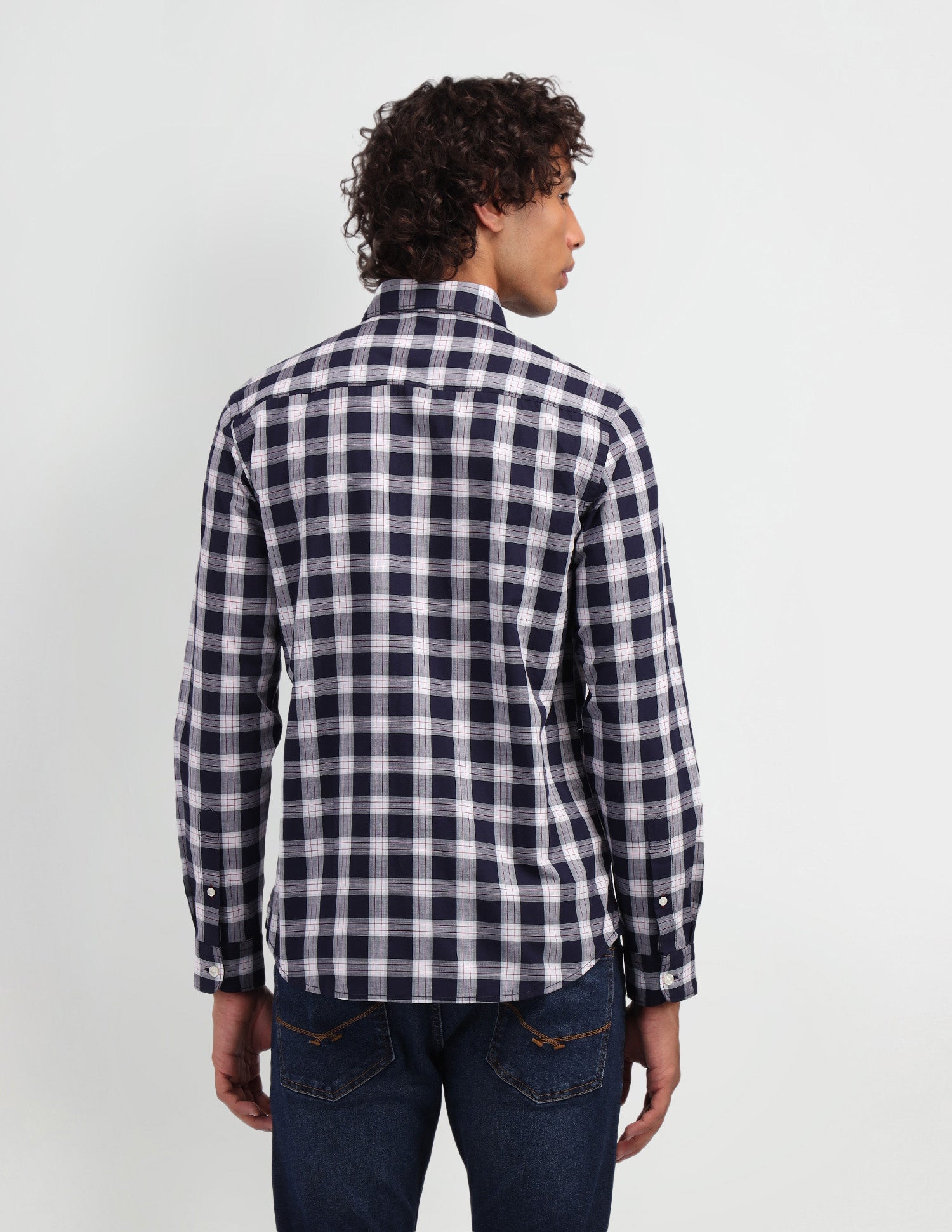 Plaid Checked Poplin Shirt Navy - U.S. Polo Assn. India | Large