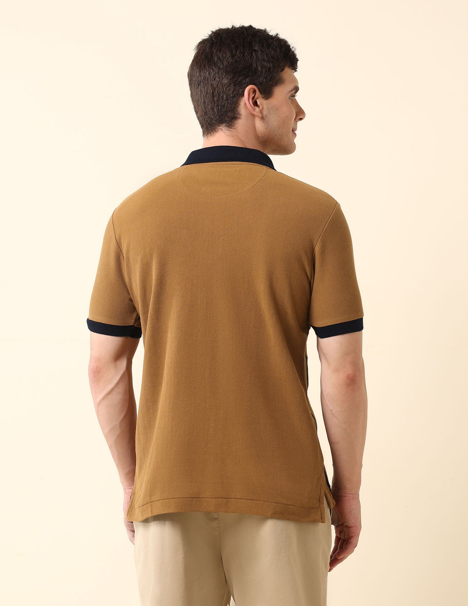 Vertical Striped Pure Cotton Polo Shirt Brown - U.S. Polo Assn. India | Large