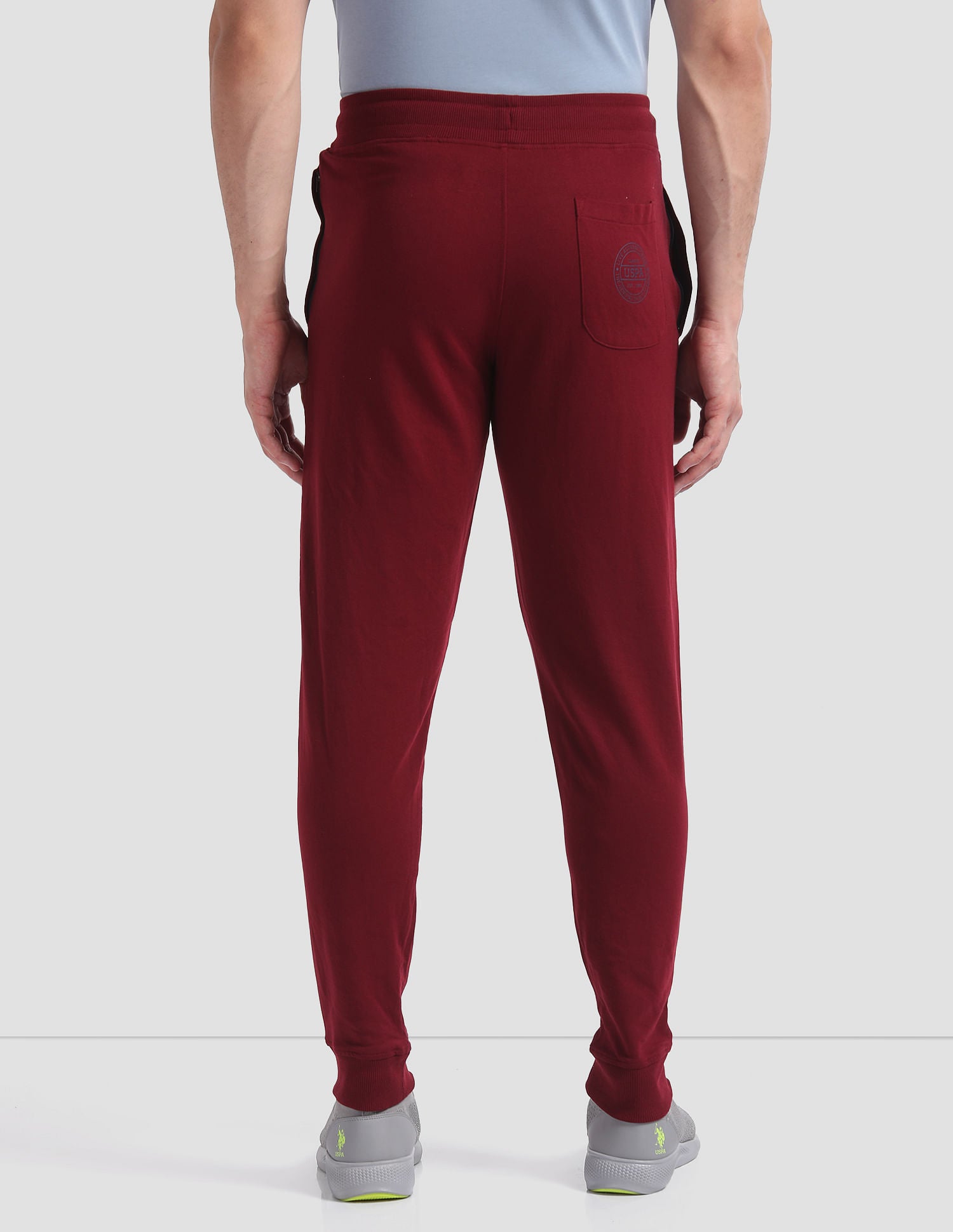 Comfort Fit Solid I675 Joggers - Pack Of 1 Maroon - U.S. POLO ASSN. | Large
