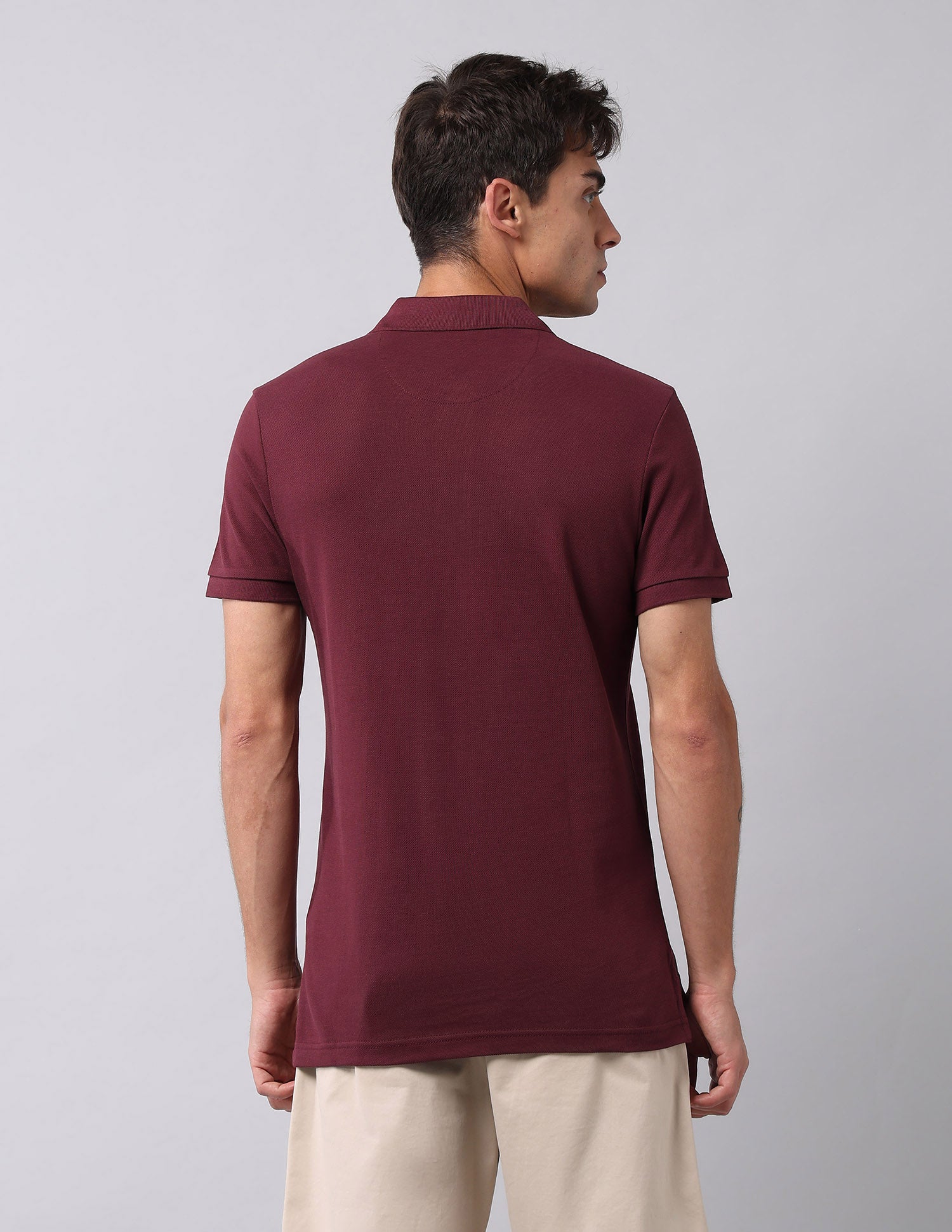 Brand Printed Muscle Fit Polo Shirt Maroon - U.S. POLO ASSN. | Large