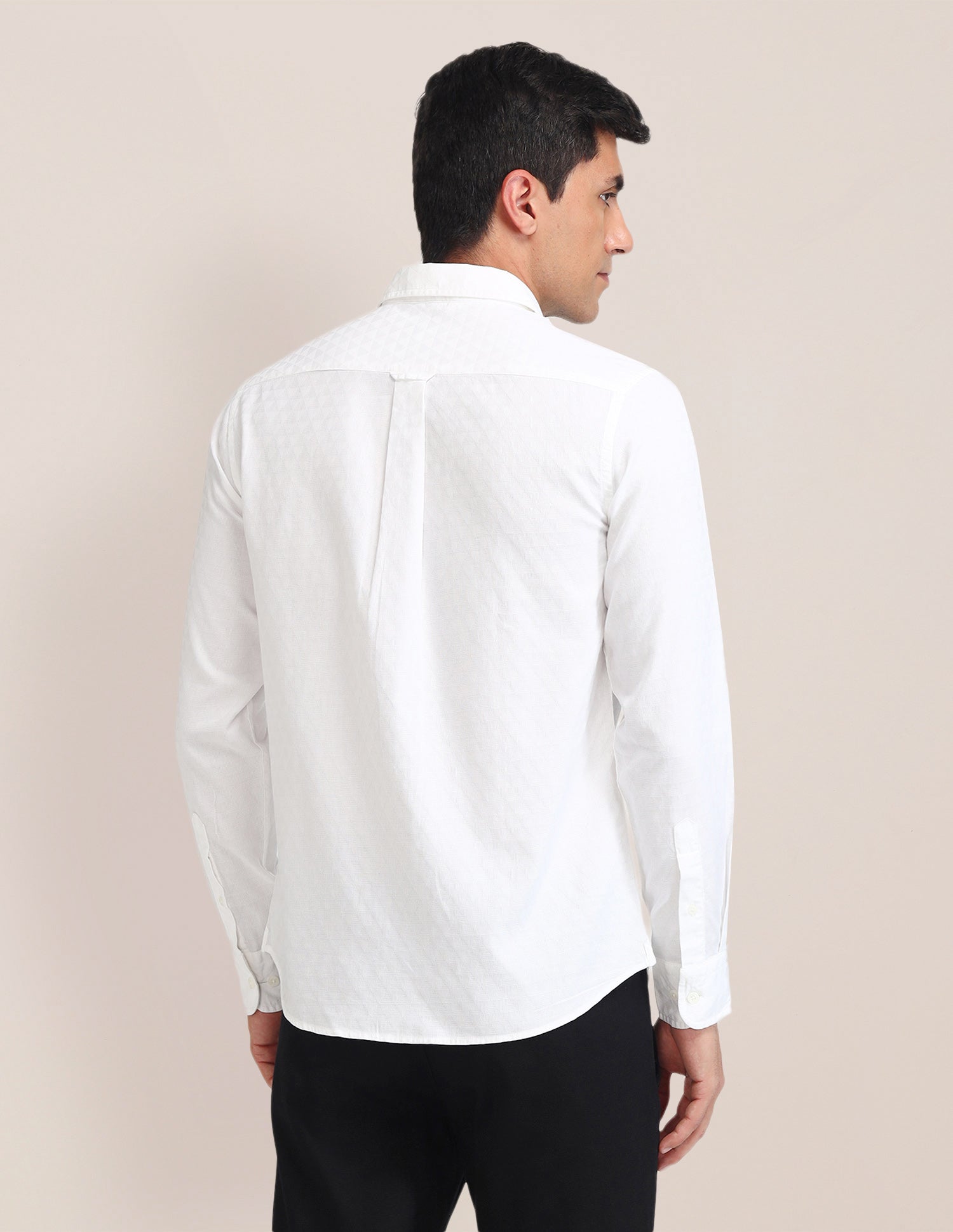 Textured Tailored Fit Shirt White - U.S. Polo Assn. India | Large