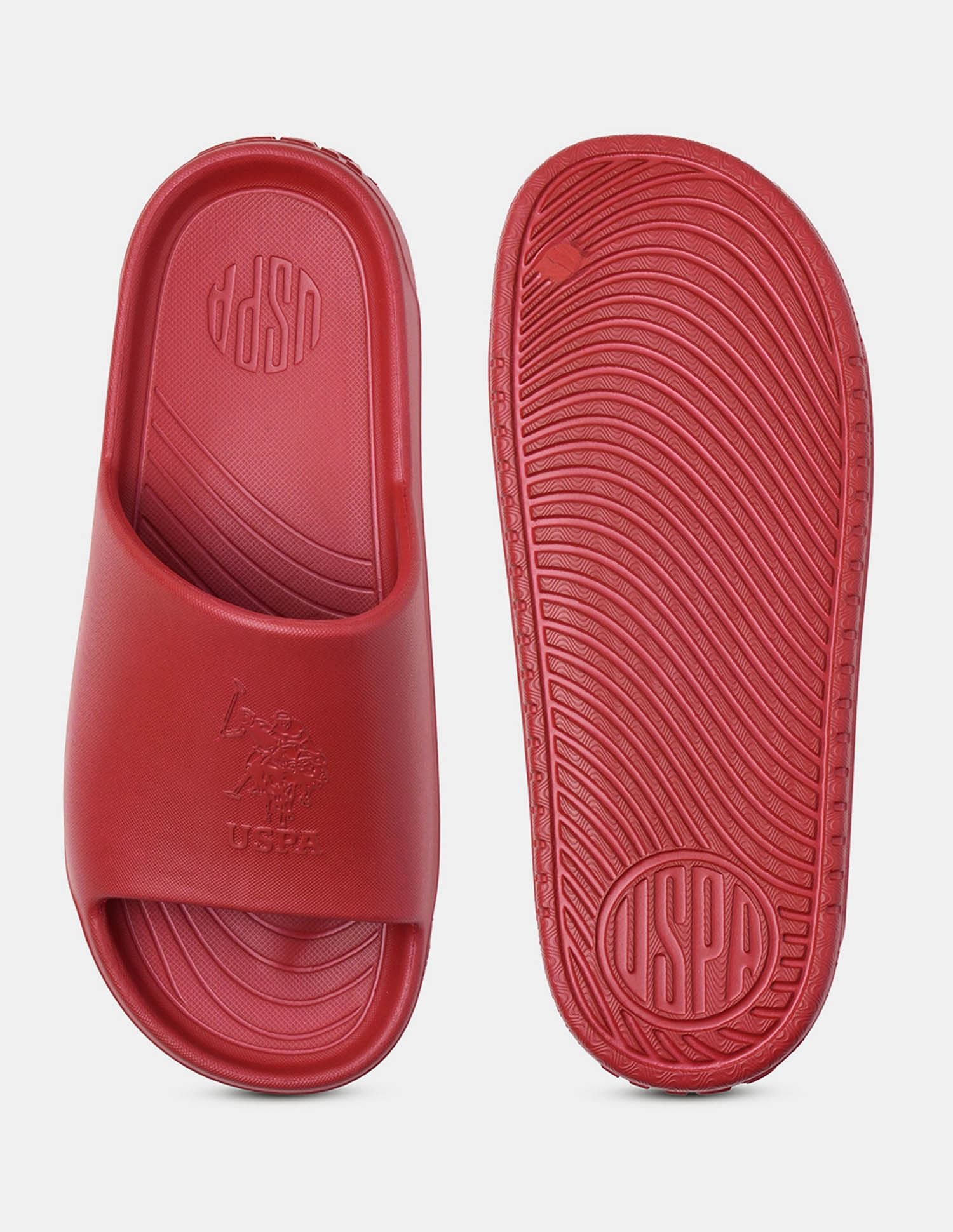 Men Palmer Open Toe Slippers Dark Red - U.S. POLO ASSN. | Large